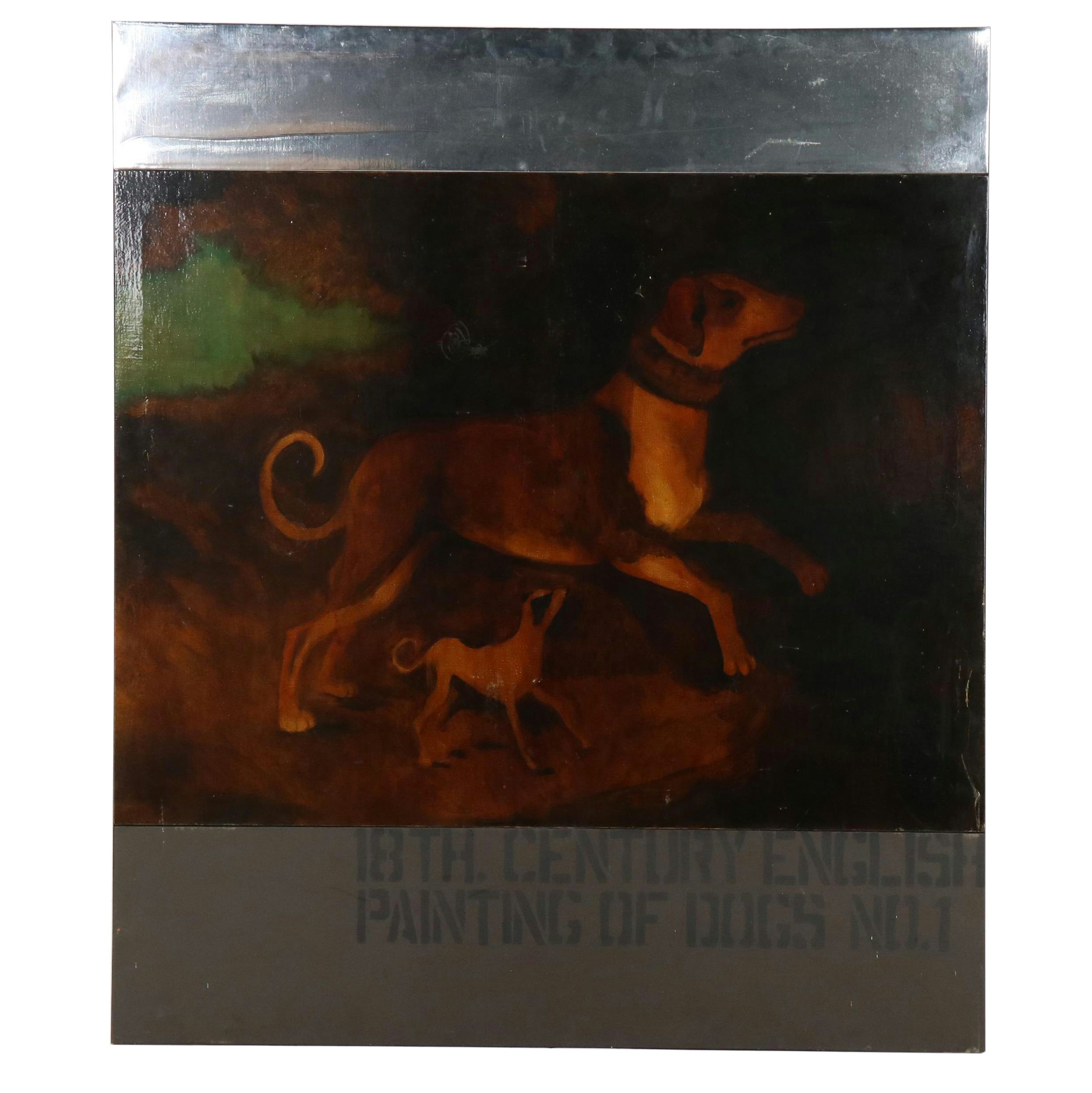 Mixed Media Composition "18th Century English Painting of Dogs No. 1," 1969