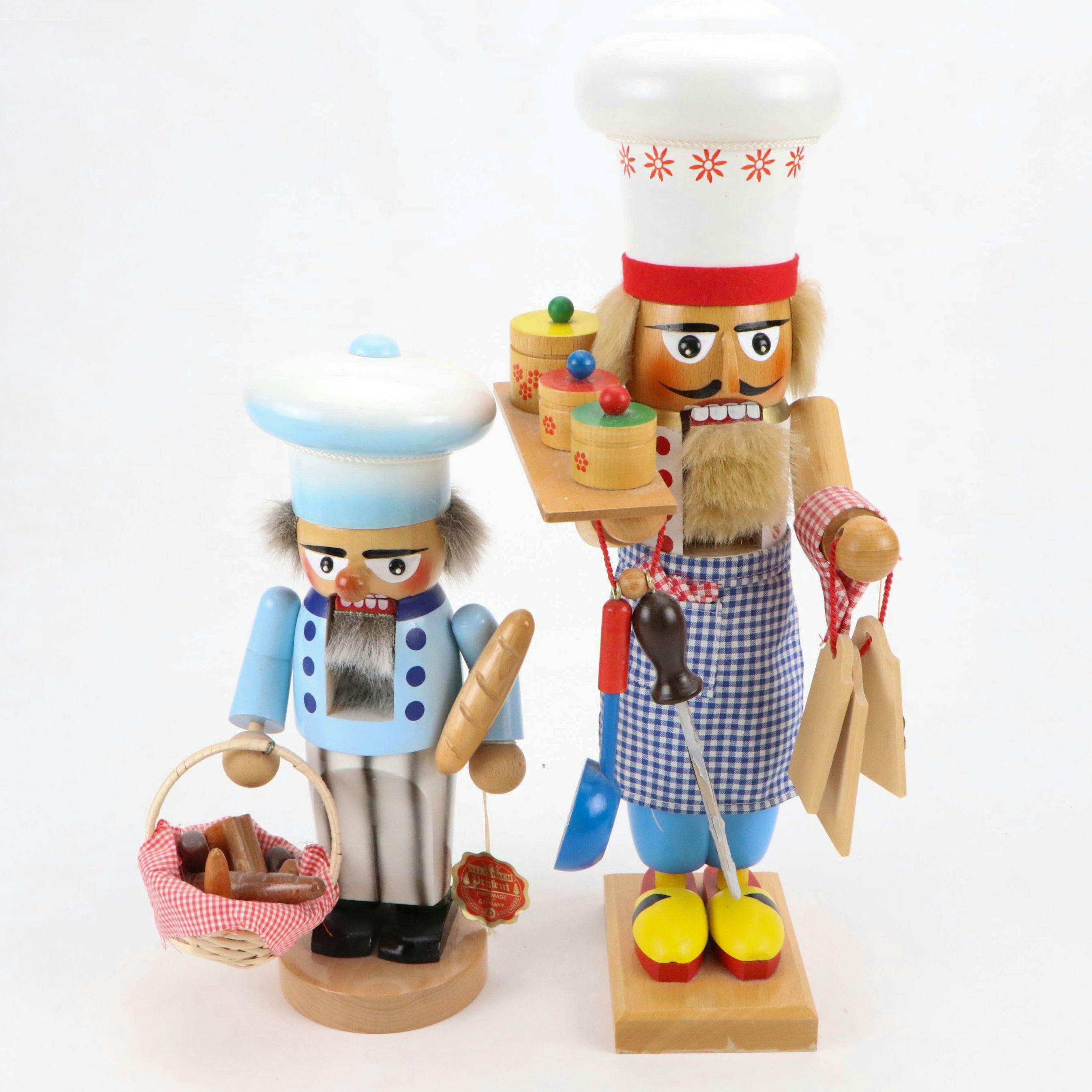 Steinbach German Handmade Chef and "Chubby Bread Baker" Wood Nutcrackers