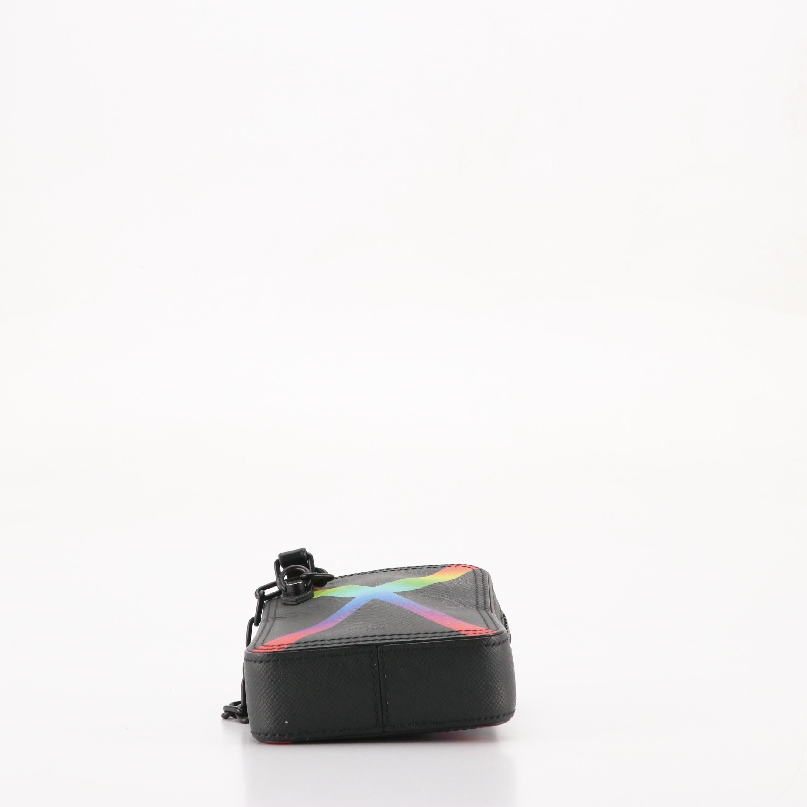 Louis Vuitton Rainbow X Printed Danube Crossbody in Black Taïga Leather