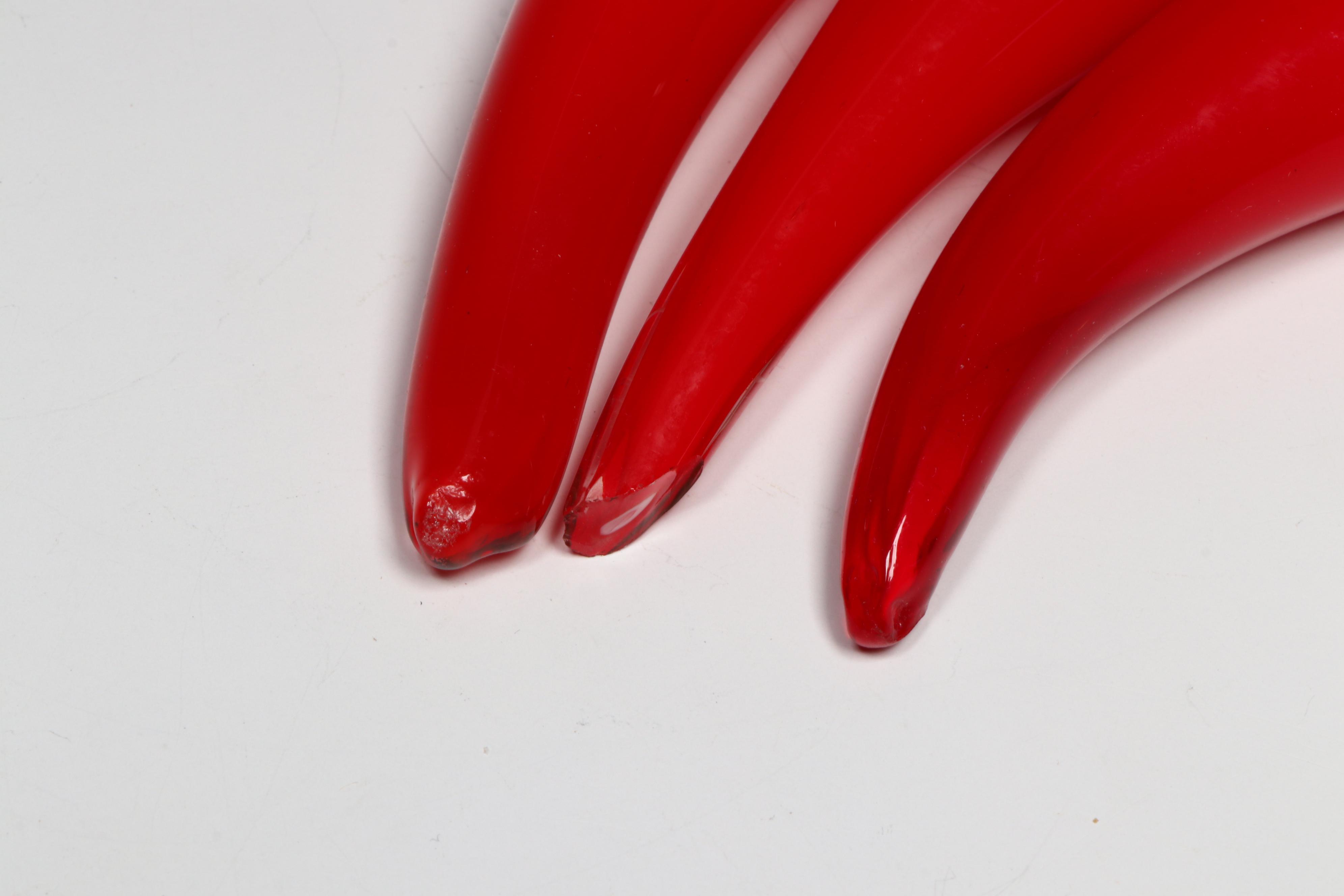 Handblown Glass Fruits and Vegetables with Slotted Metal Footed Bowl