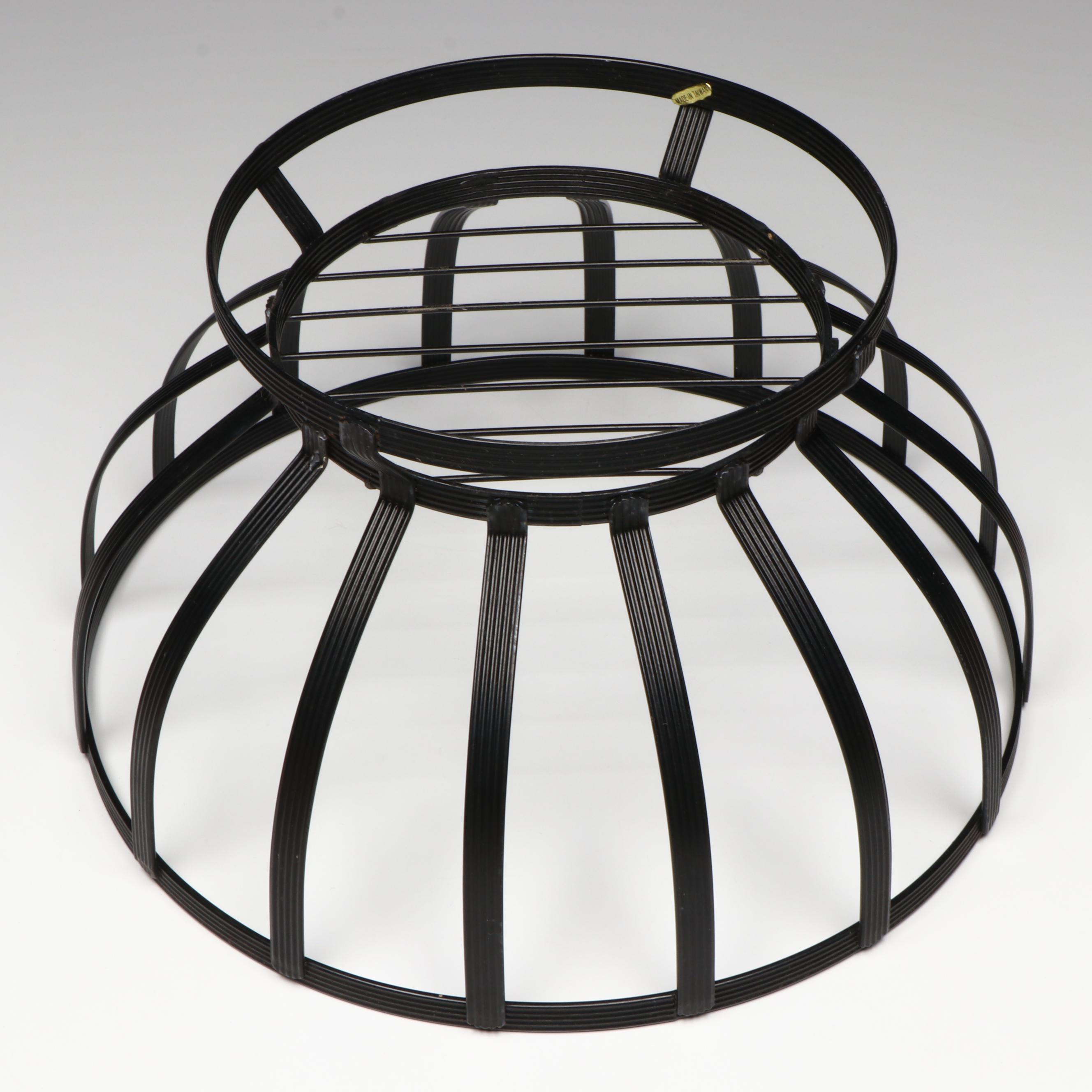 Handblown Glass Fruits and Vegetables with Slotted Metal Footed Bowl