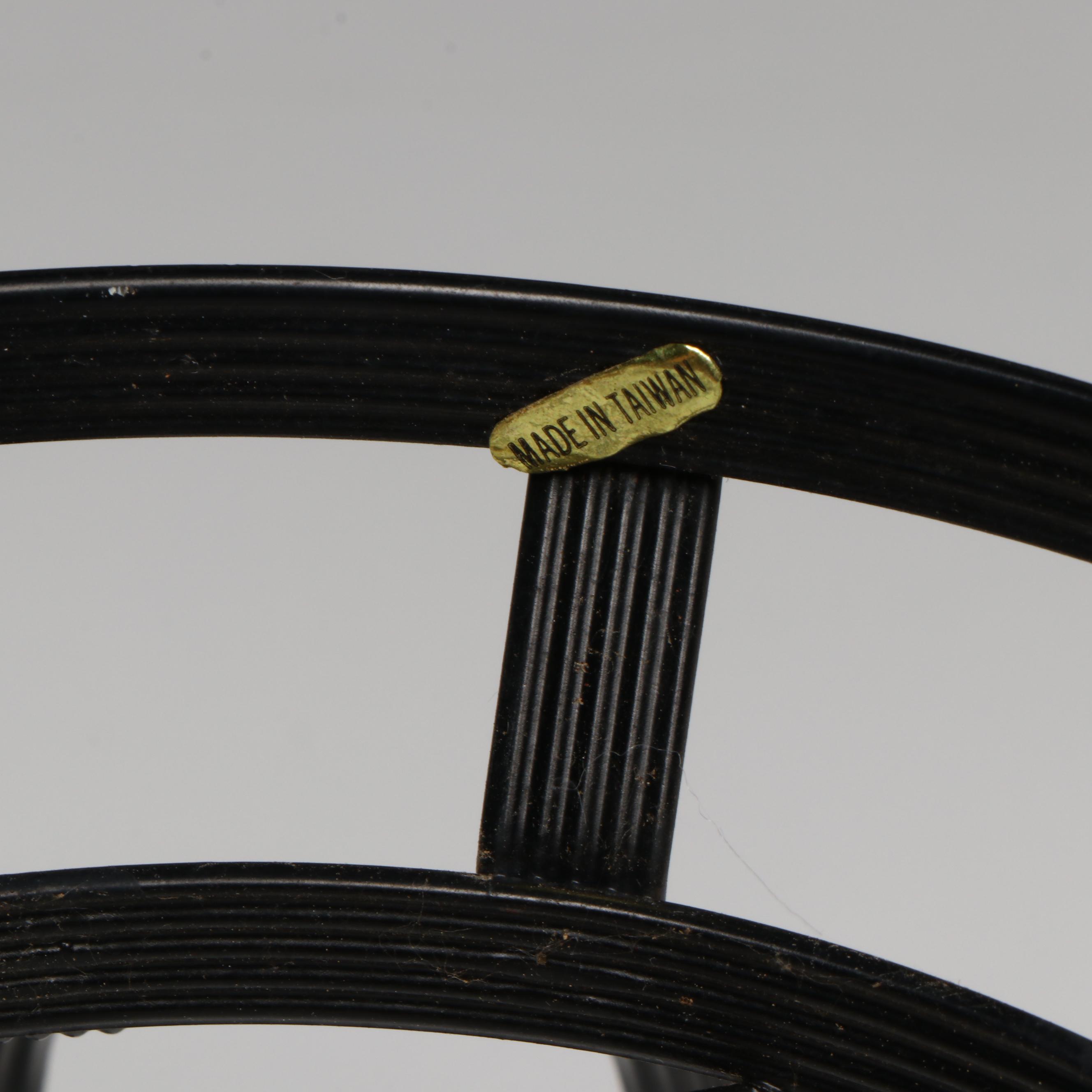 Handblown Glass Fruits and Vegetables with Slotted Metal Footed Bowl