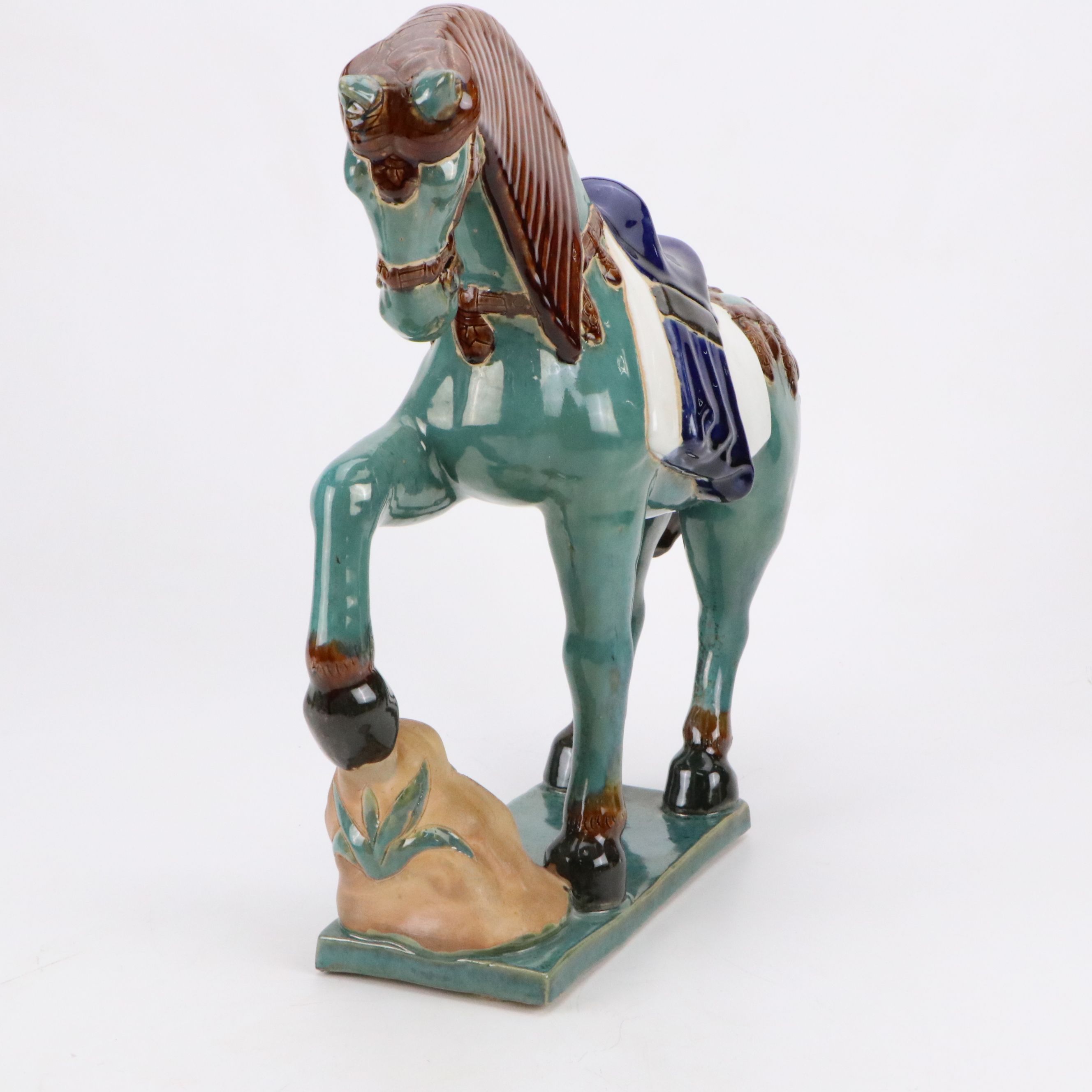 Chinese Tang Dynasty Style Sancai Ware Ceramic Horse