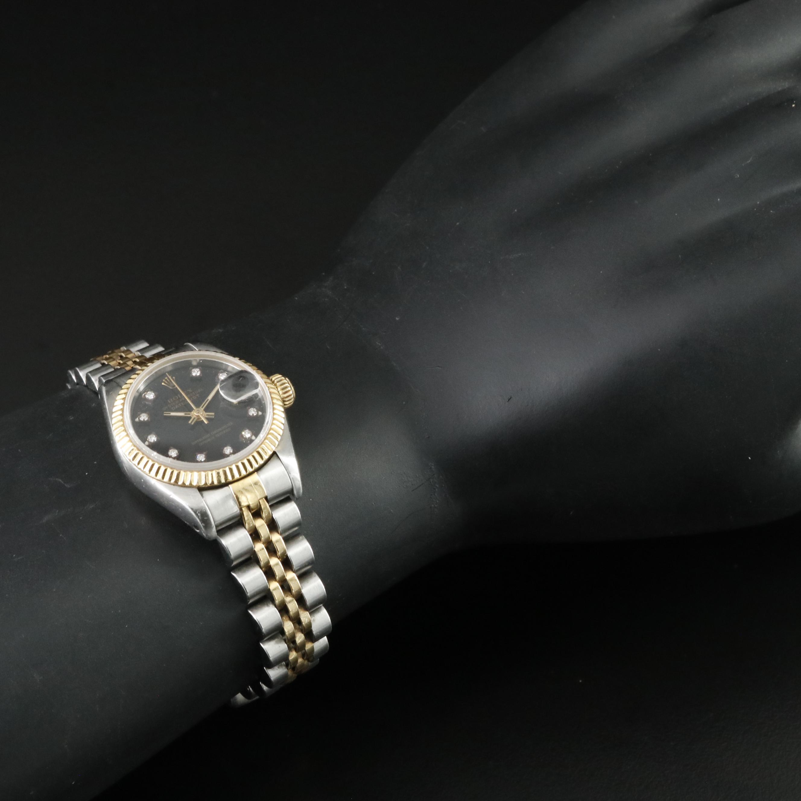 1990 Rolex Custom Diamond Dial Datejust Model 69173 Watch