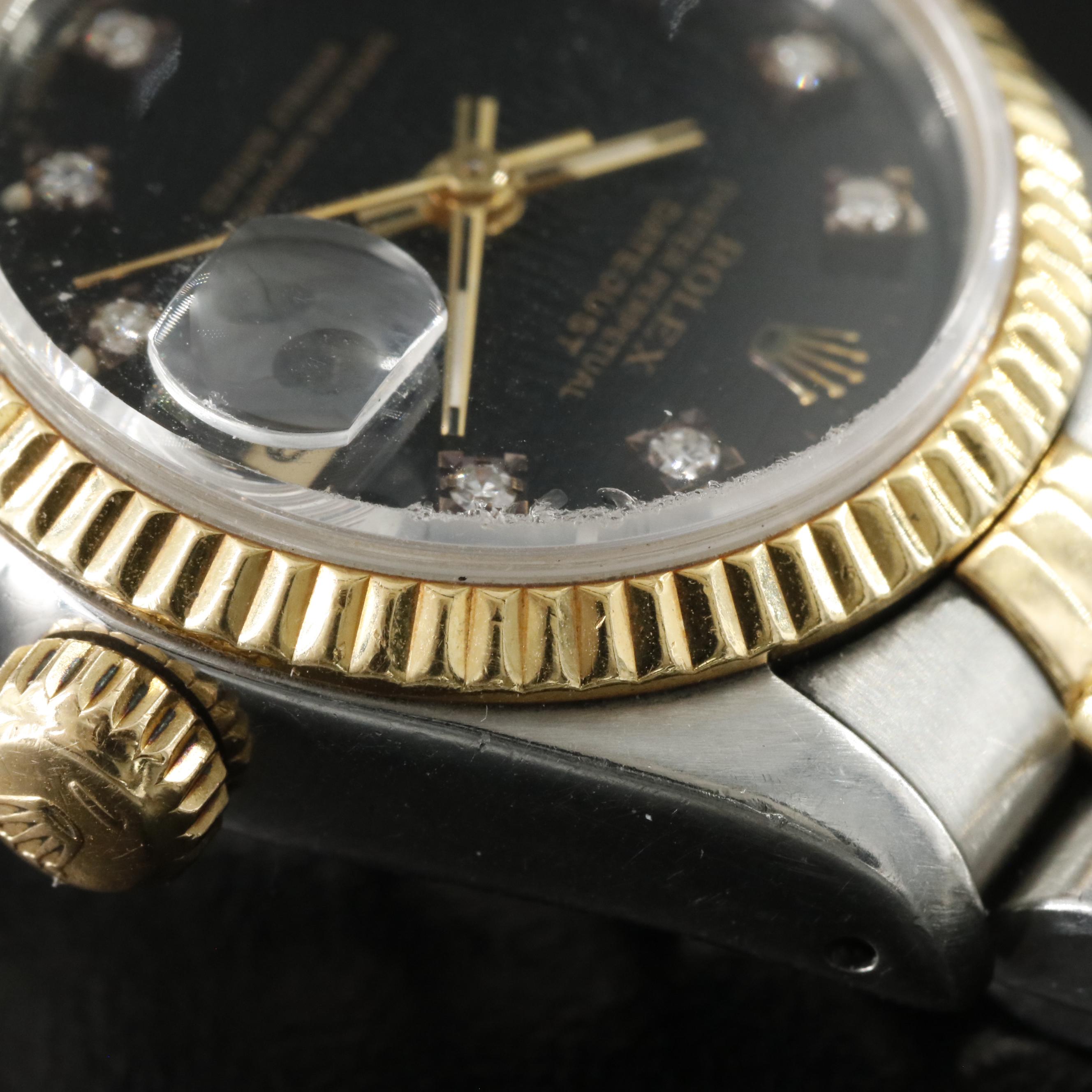 1990 Rolex Custom Diamond Dial Datejust Model 69173 Watch