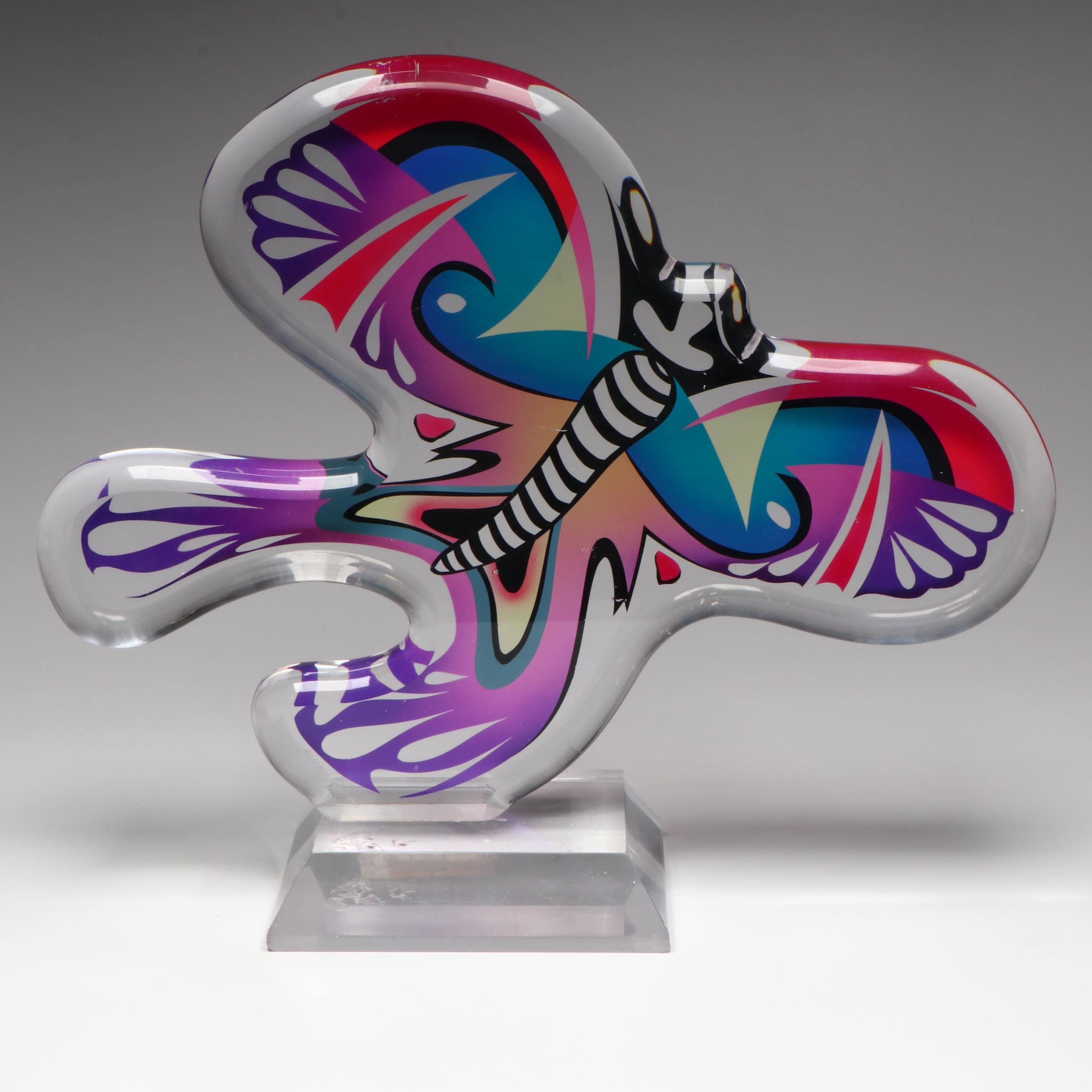 Shlomi Haziza Abstract Butterfly Acrylic Sculpture