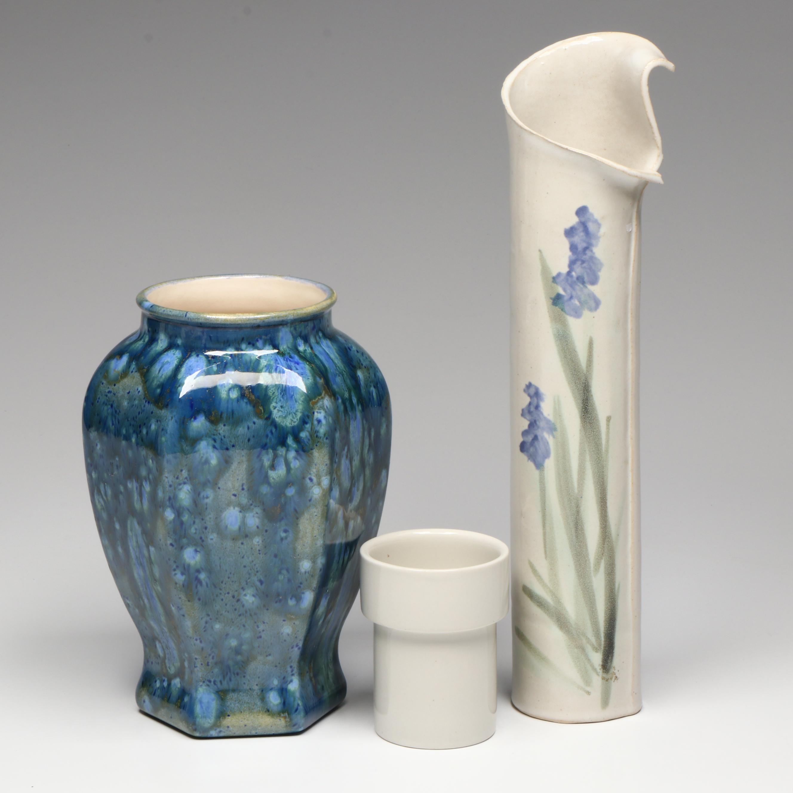Art Pottery Vases with Wilton Ceramic Mug Insert