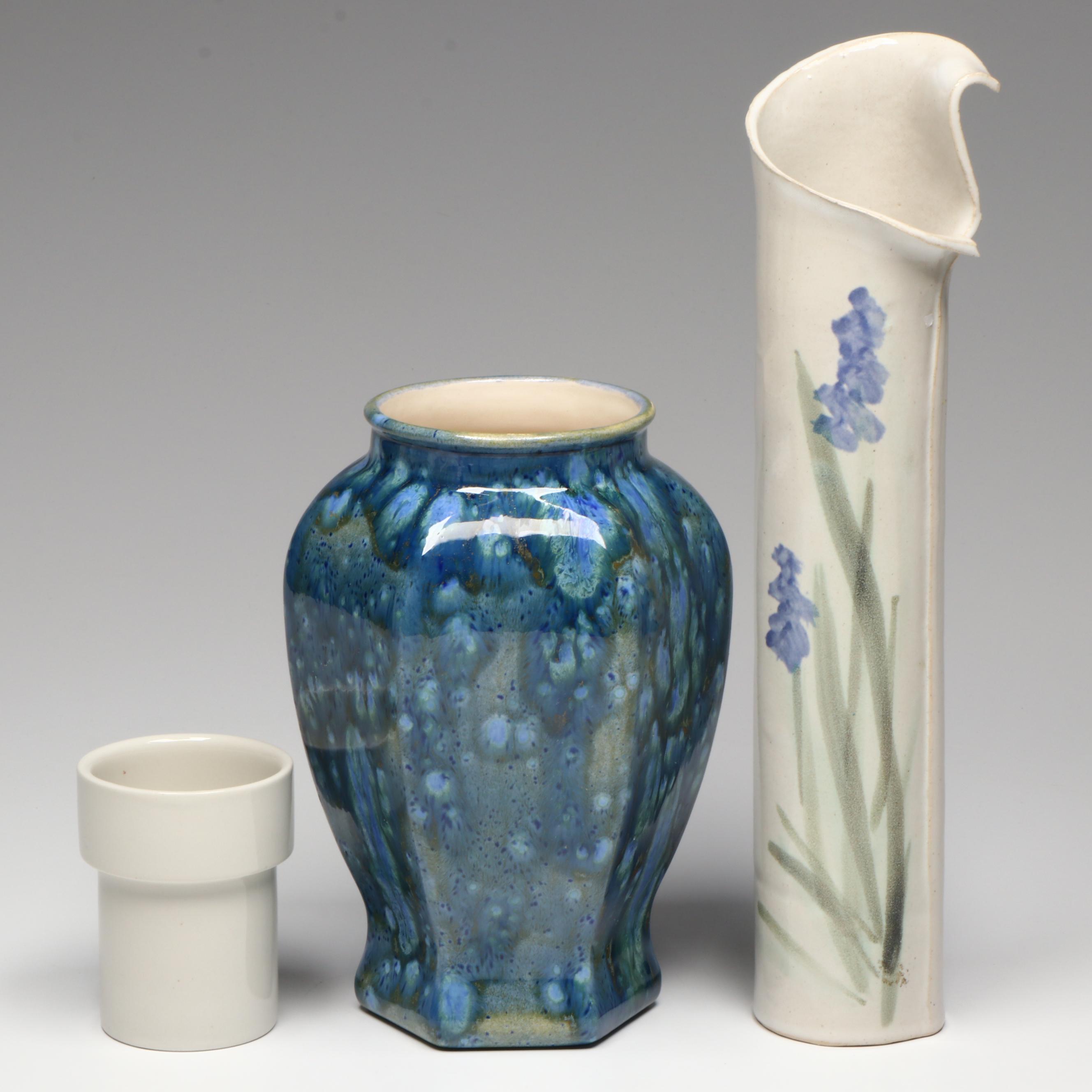 Art Pottery Vases with Wilton Ceramic Mug Insert