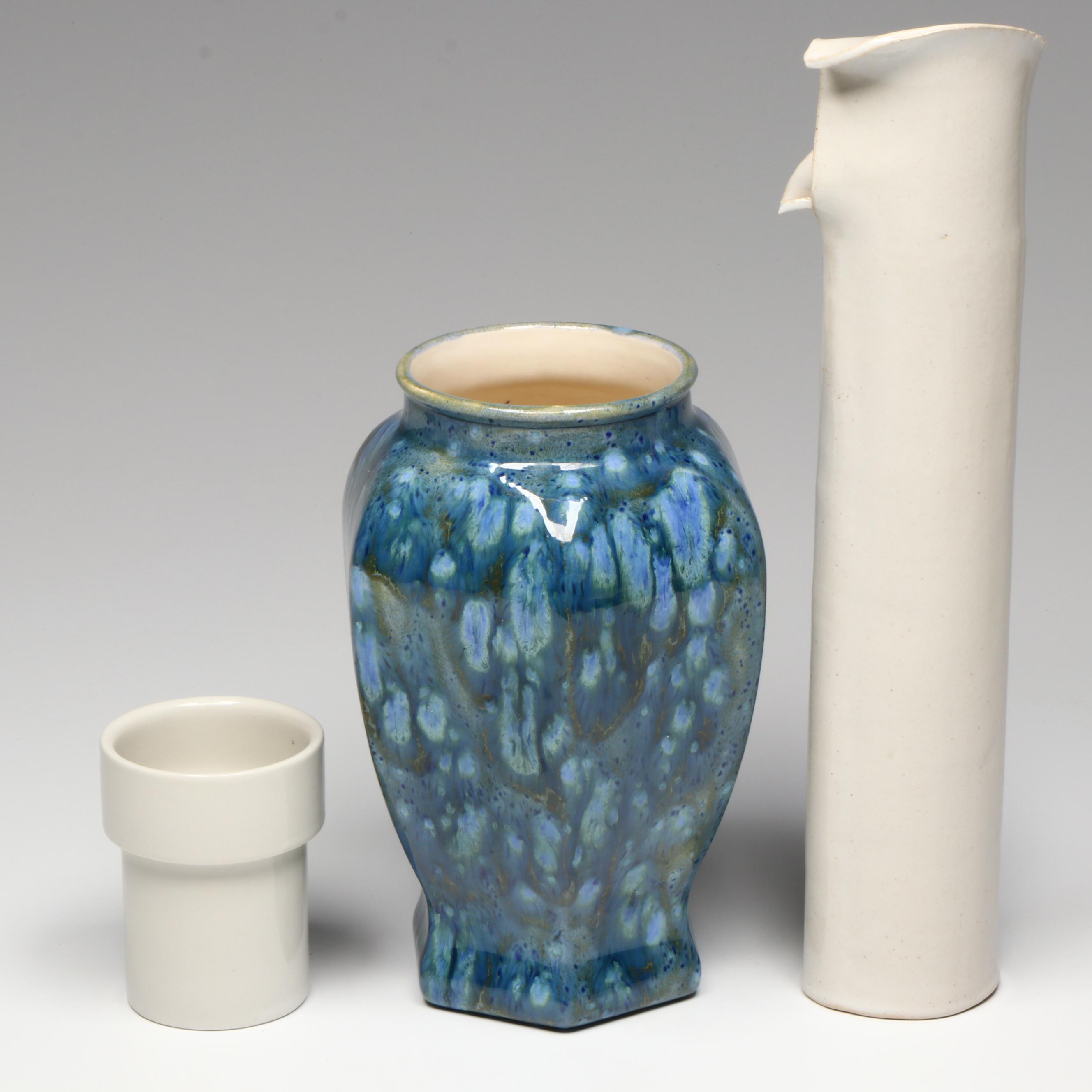 Art Pottery Vases with Wilton Ceramic Mug Insert