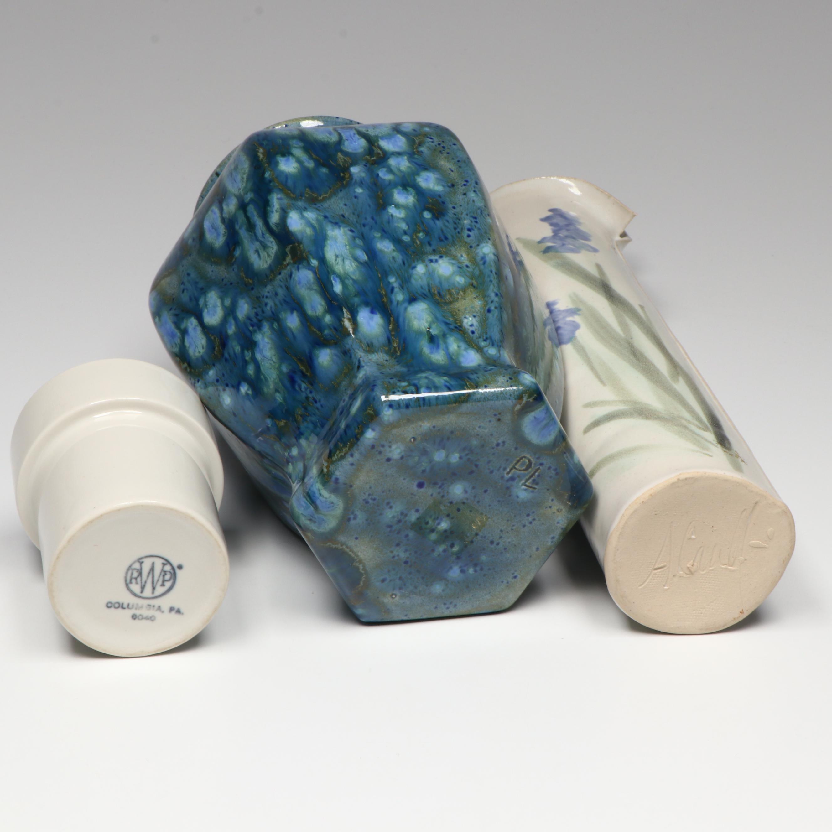 Art Pottery Vases with Wilton Ceramic Mug Insert