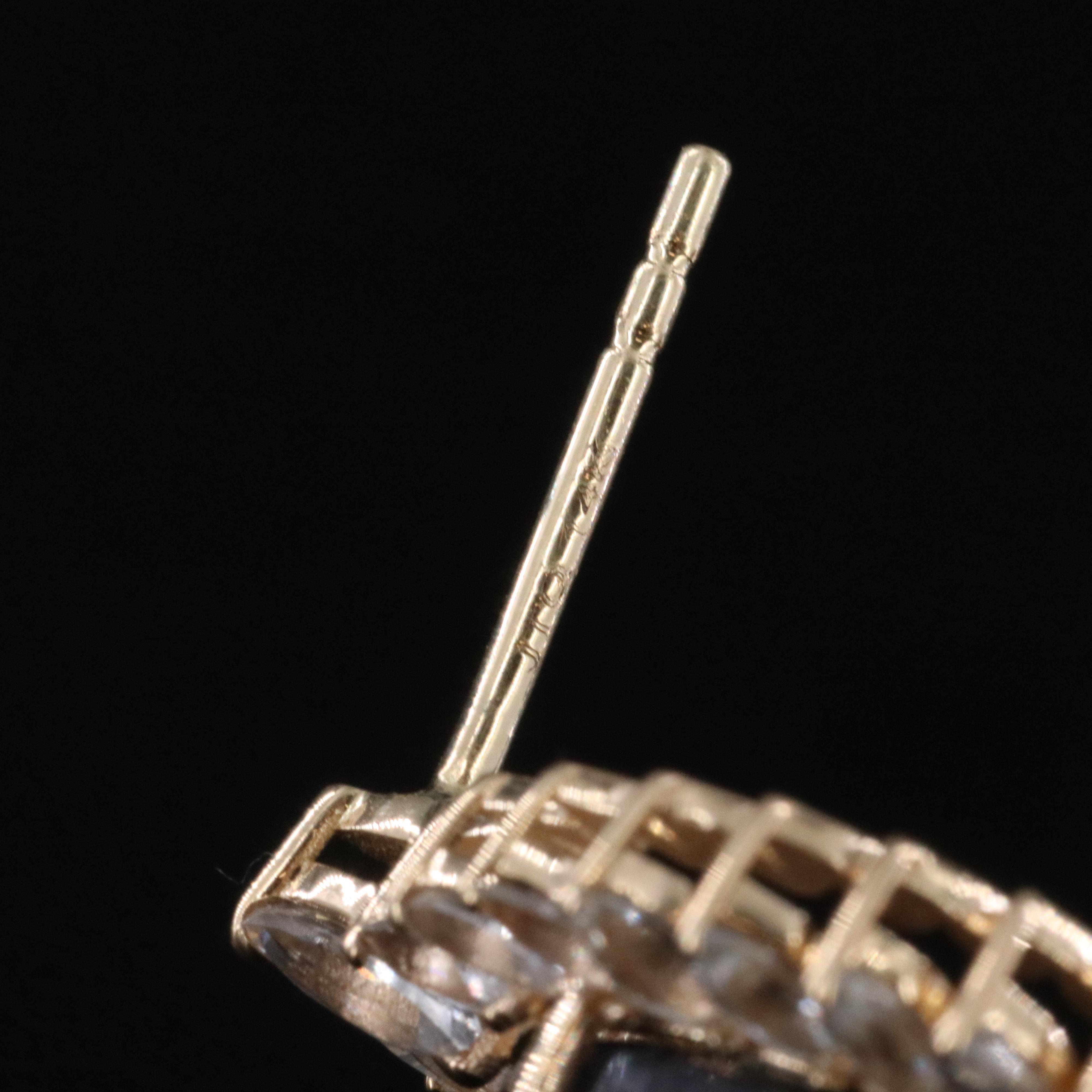 14K 12.69 CTW Sapphire and White Sapphire Earrings with IGI Report