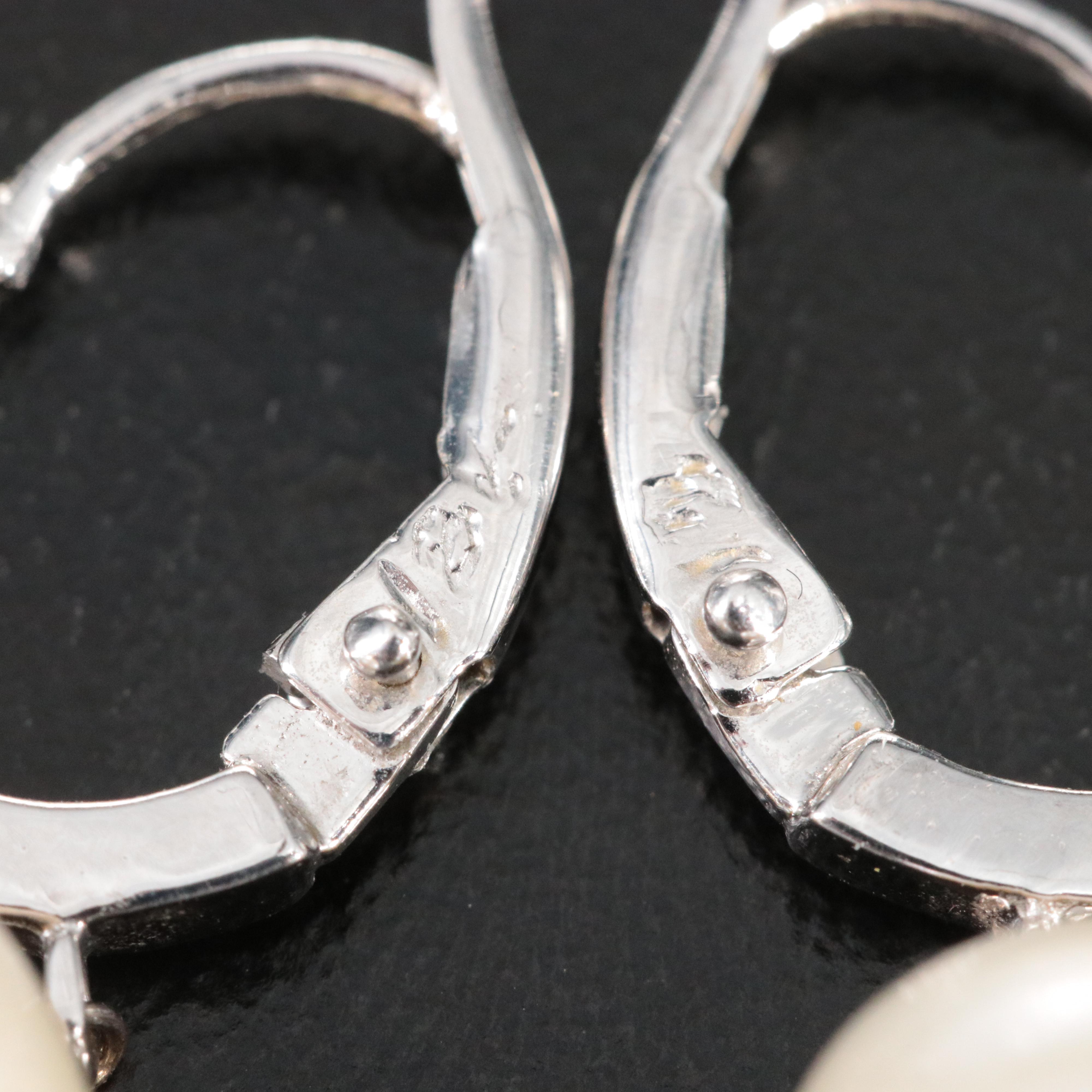 14K Pearl and Diamond Earrings