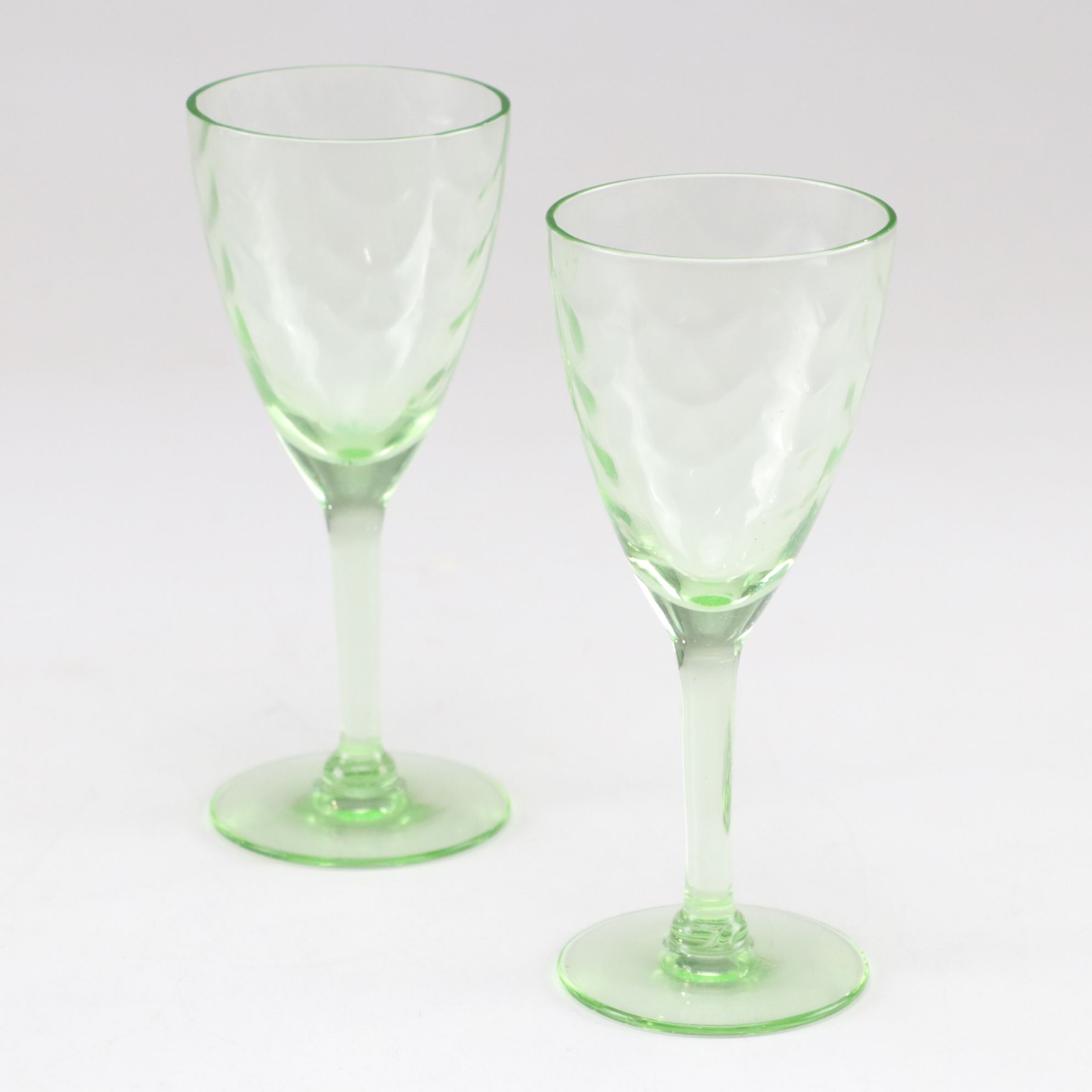 Uranium Glass Refrigerator Dish, Dessert Wine Glasses & More