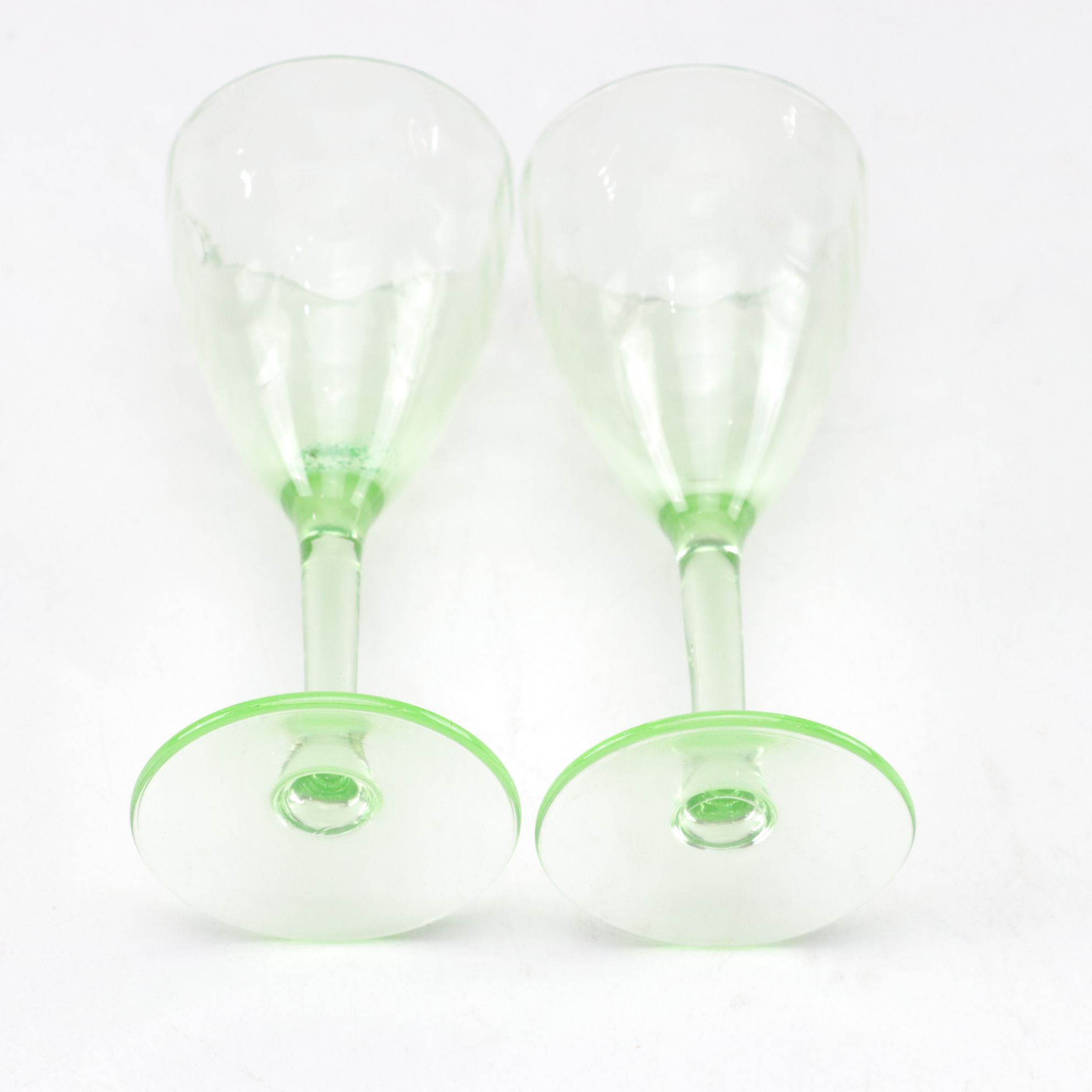 Uranium Glass Refrigerator Dish, Dessert Wine Glasses & More