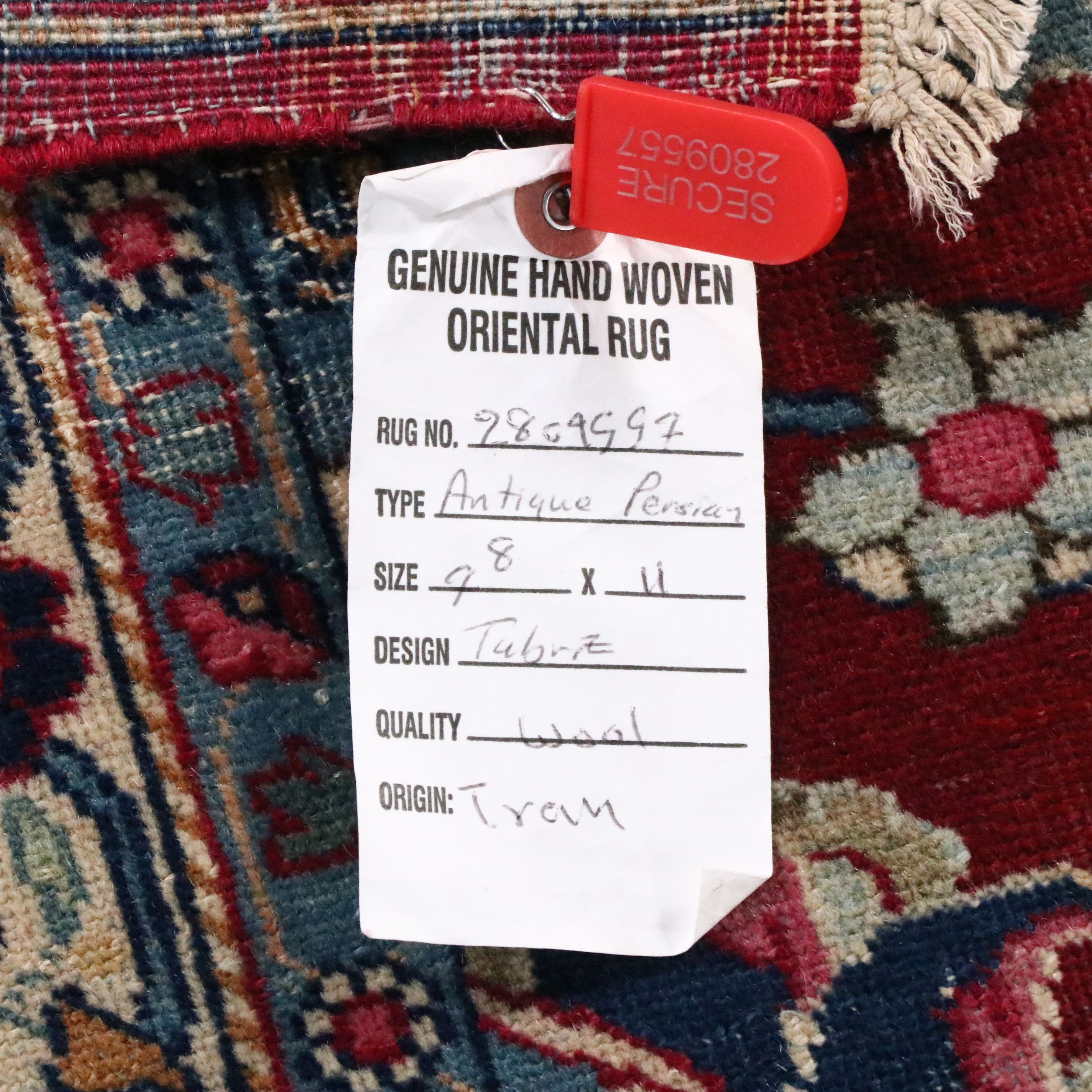 7'8 x 11' Hand-Knotted Persian Tabriz Area Rug