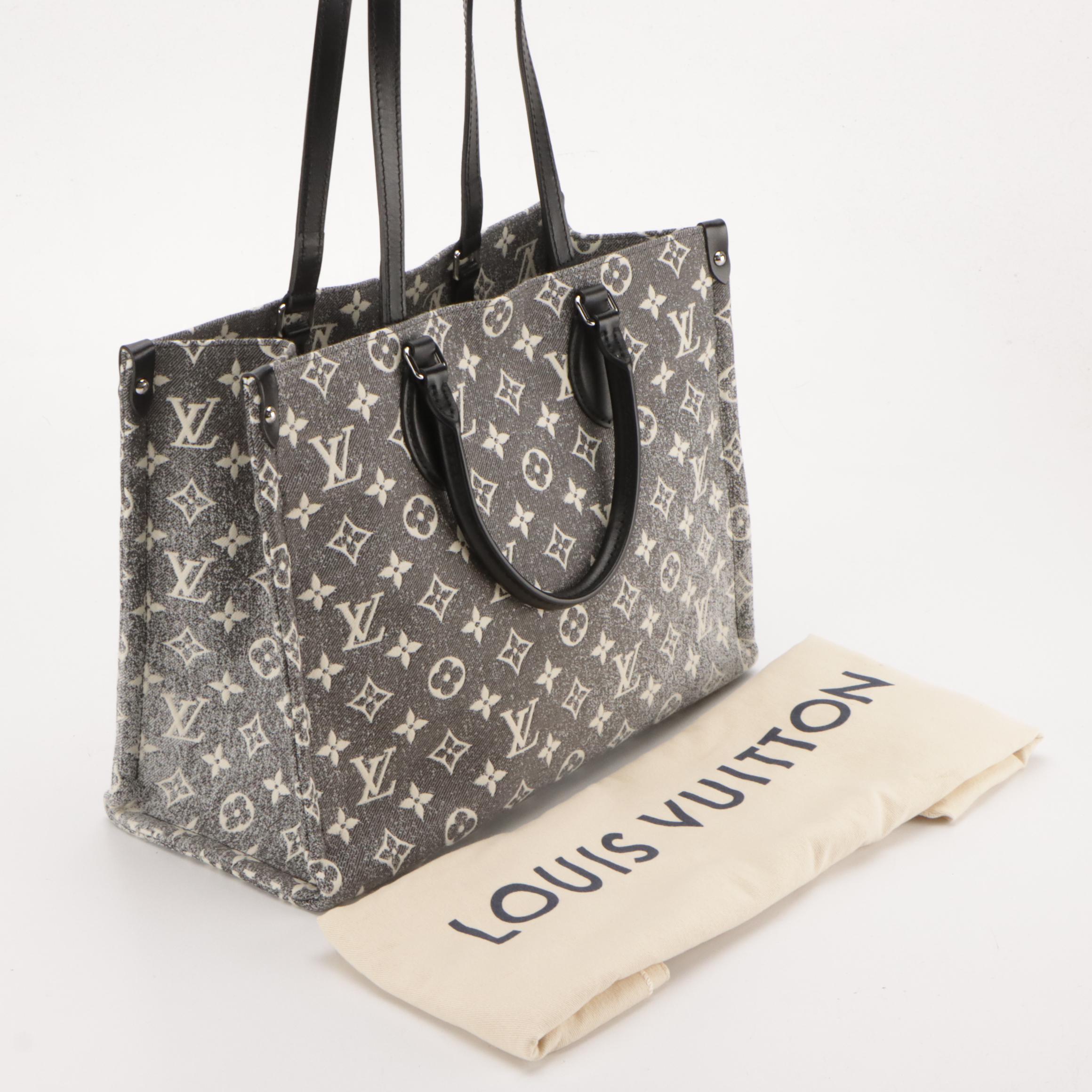 Louis Vuitton Limited Edition OnTheGo MM TwoWay Tote in Monogram Denim & Leather
