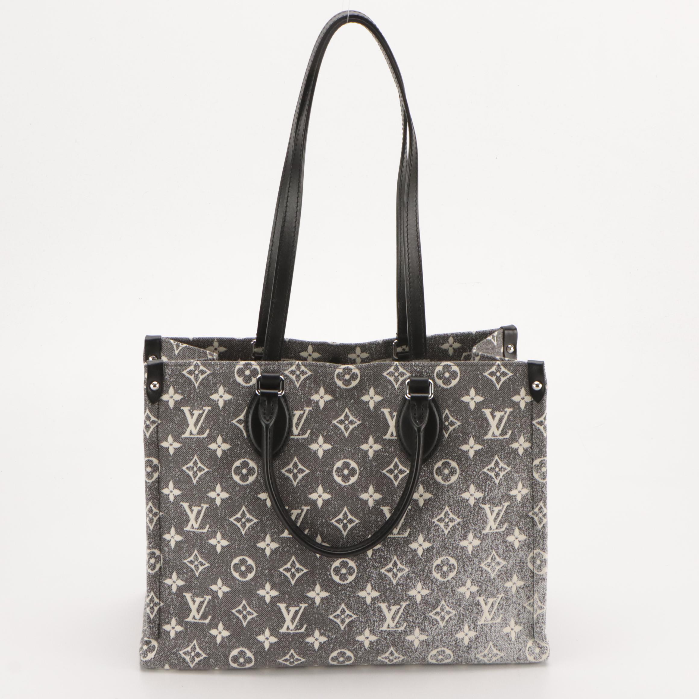 Louis Vuitton Limited Edition OnTheGo MM TwoWay Tote in Monogram Denim & Leather