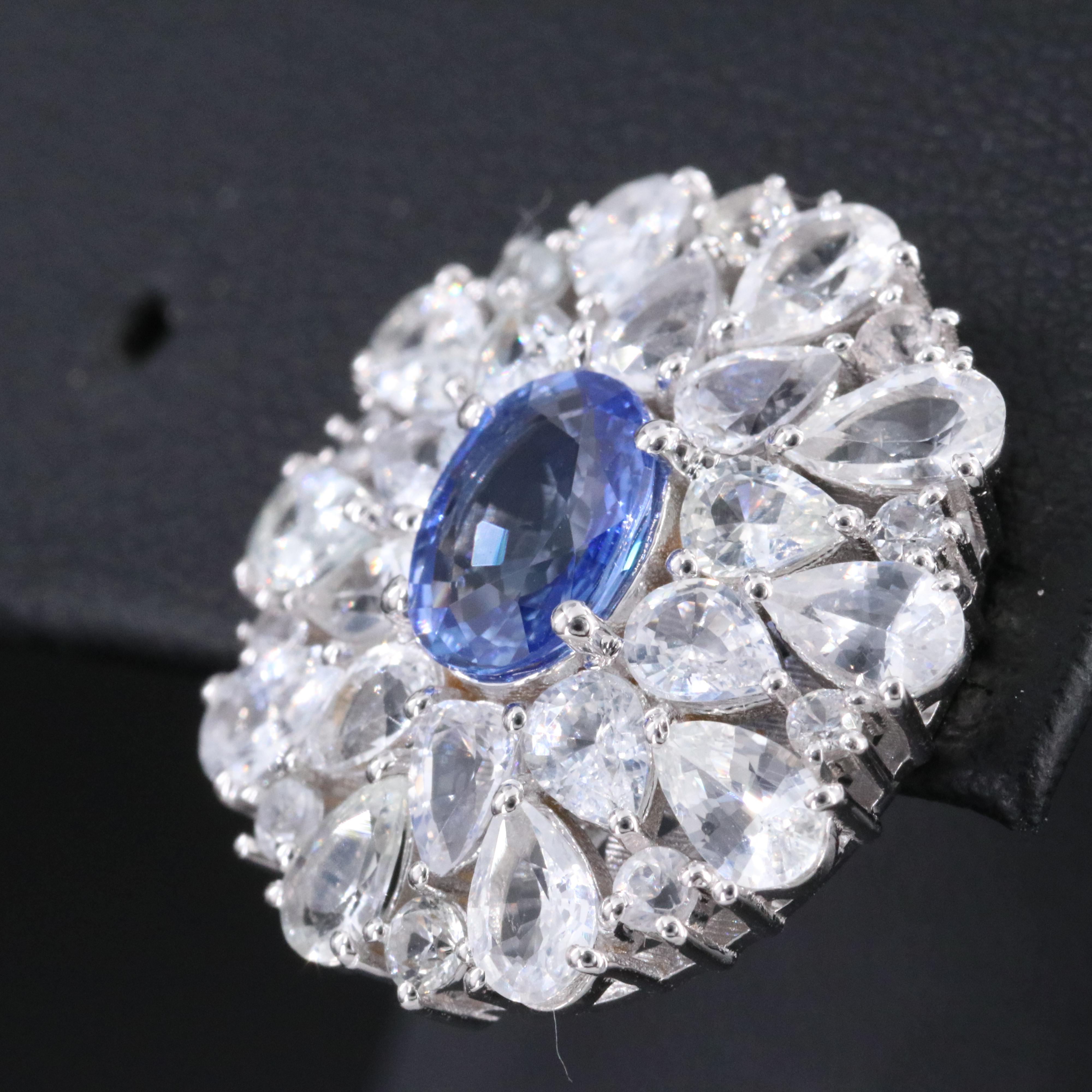 14K 2.50 CTW Sapphire and White Sapphire Earrings with IGI Report