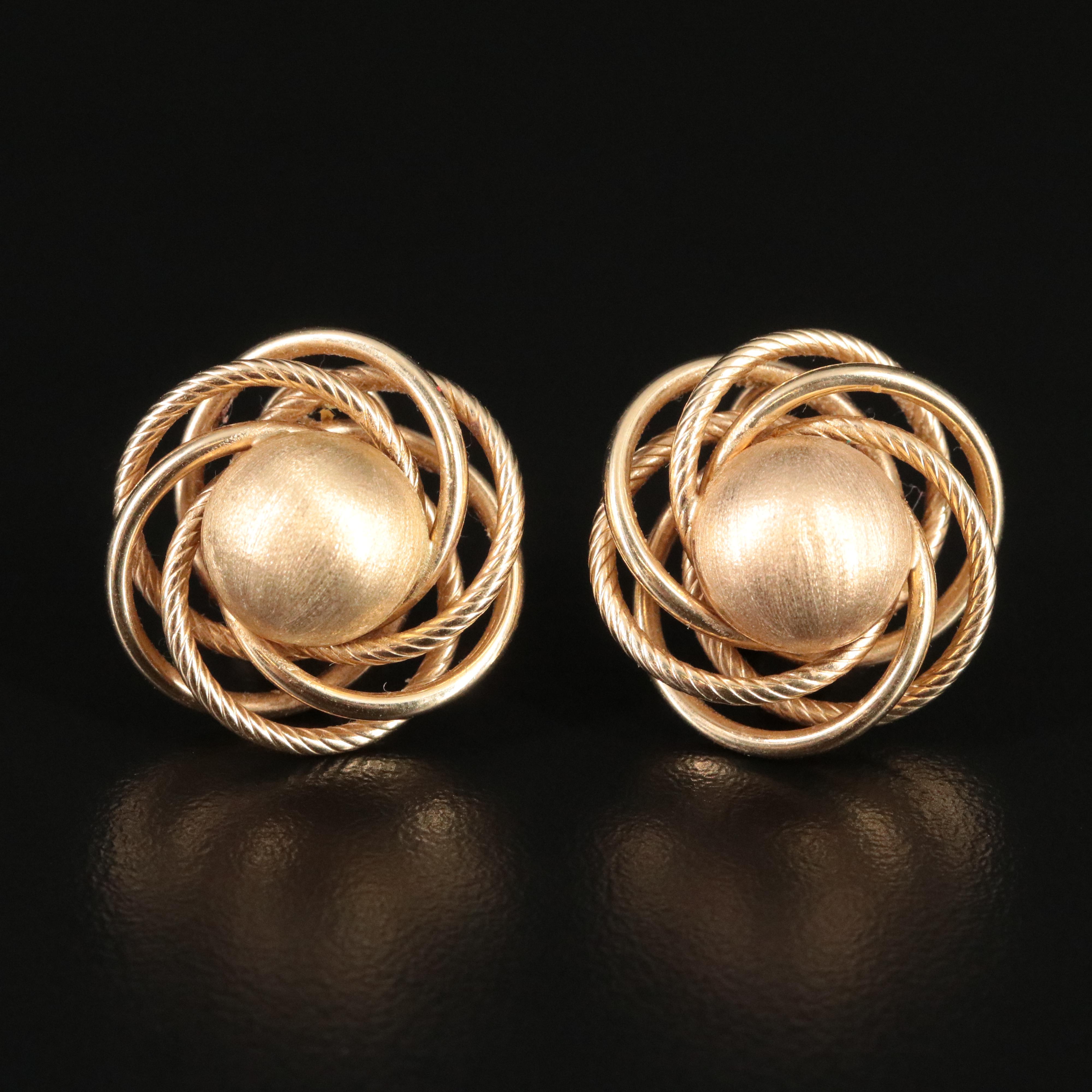 14K Atomic Drop Earrings