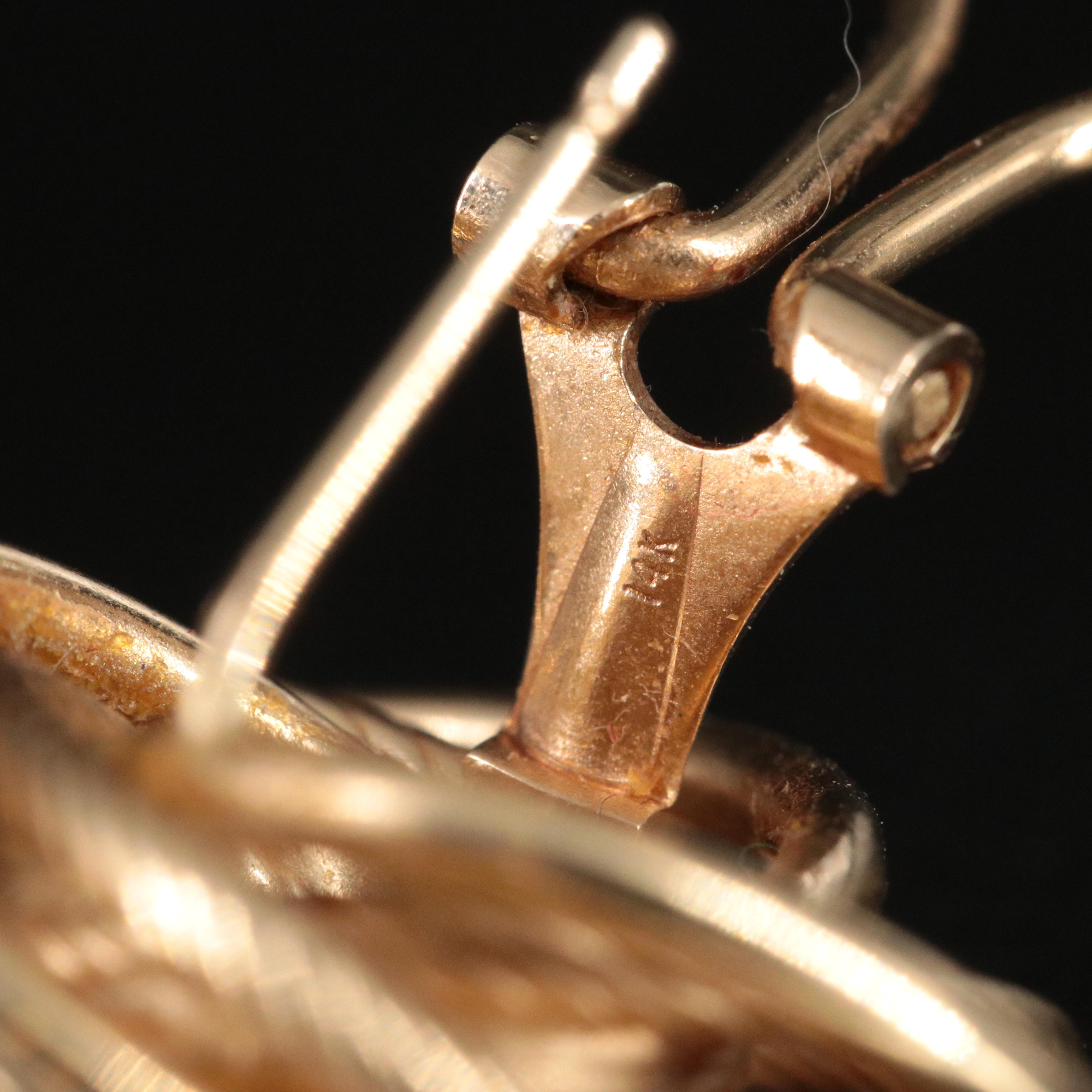 14K Atomic Drop Earrings