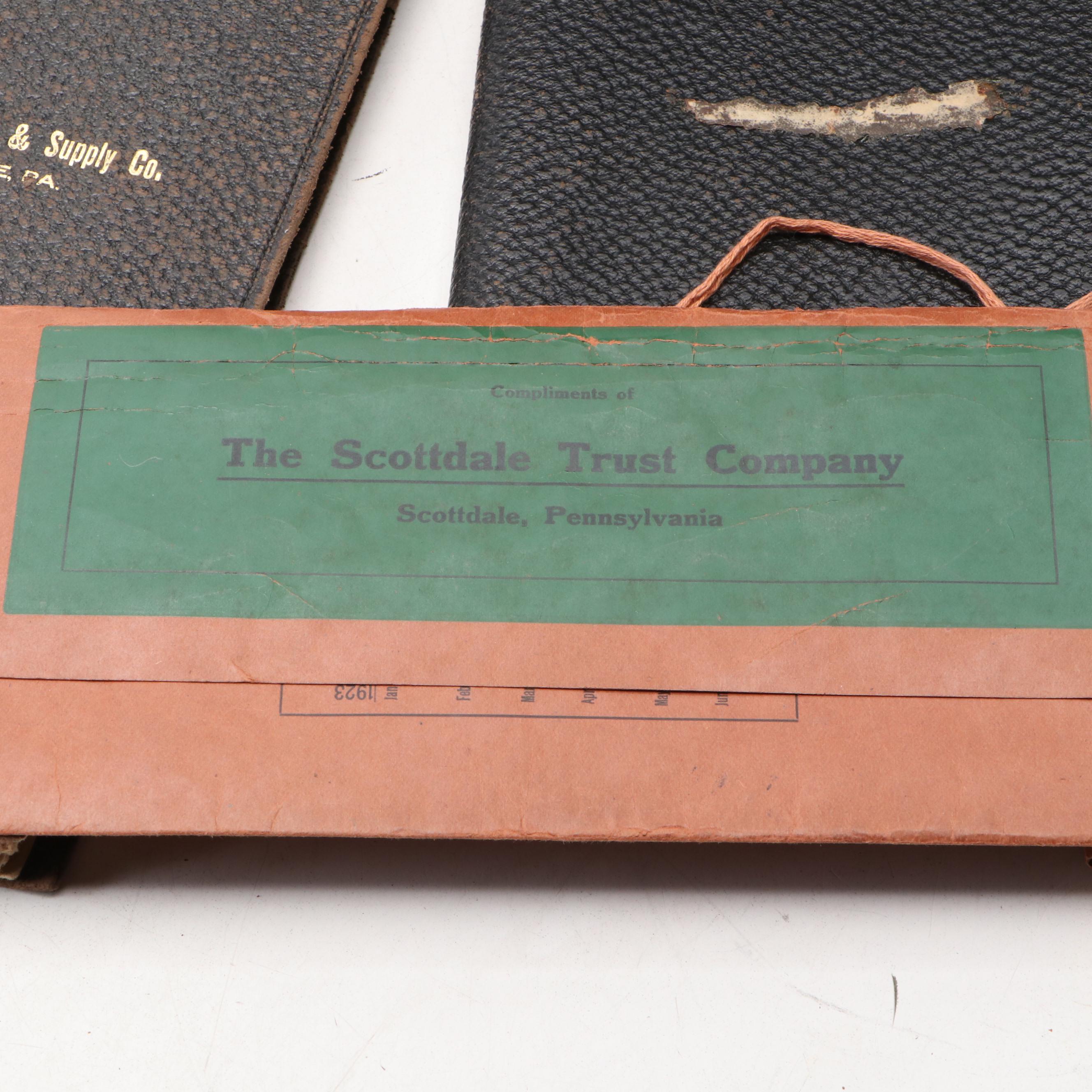 Brass Mounted Wooden Lock Box with Carnegie Mill & Lumber and Other Ephemera