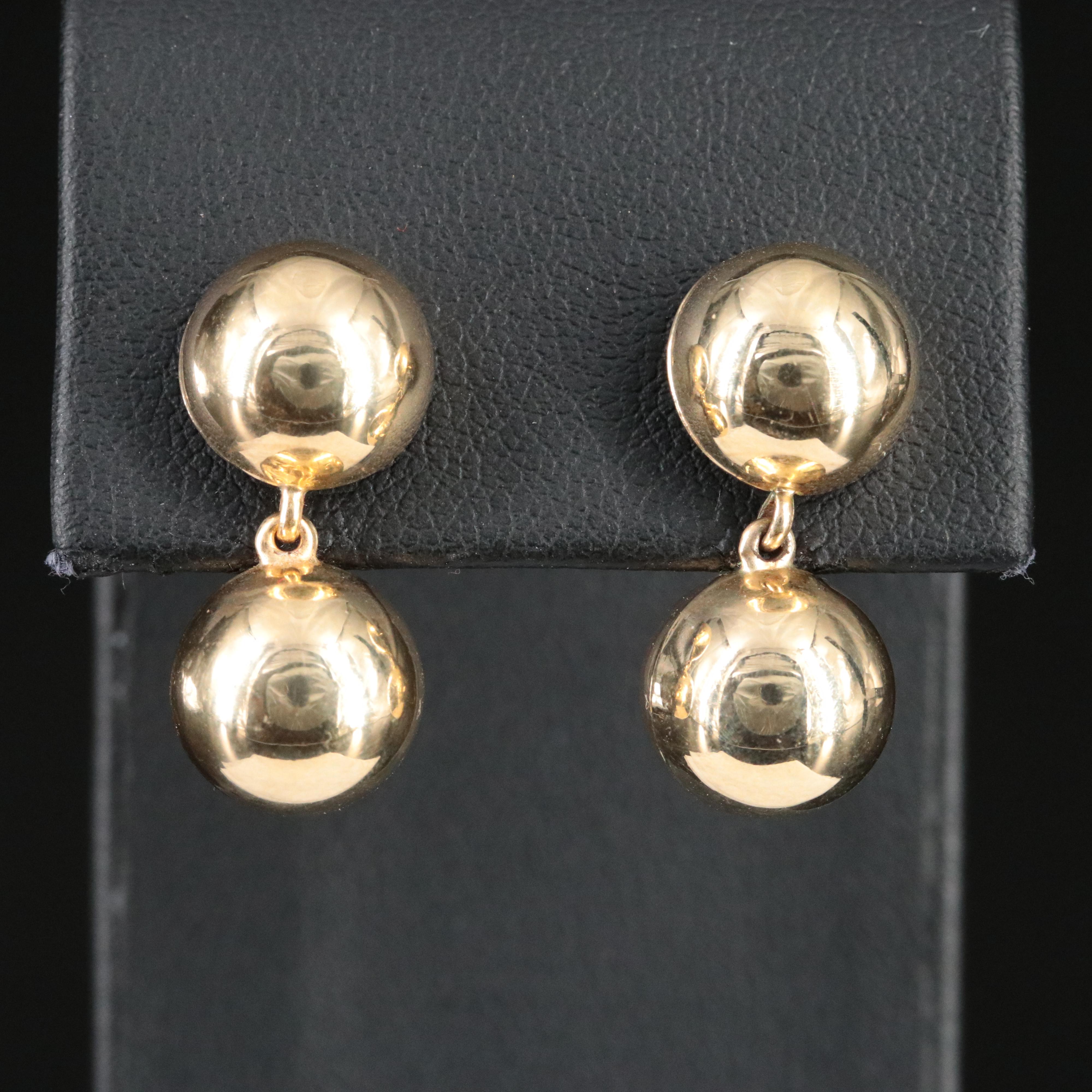 14k Orb Drop Earrings