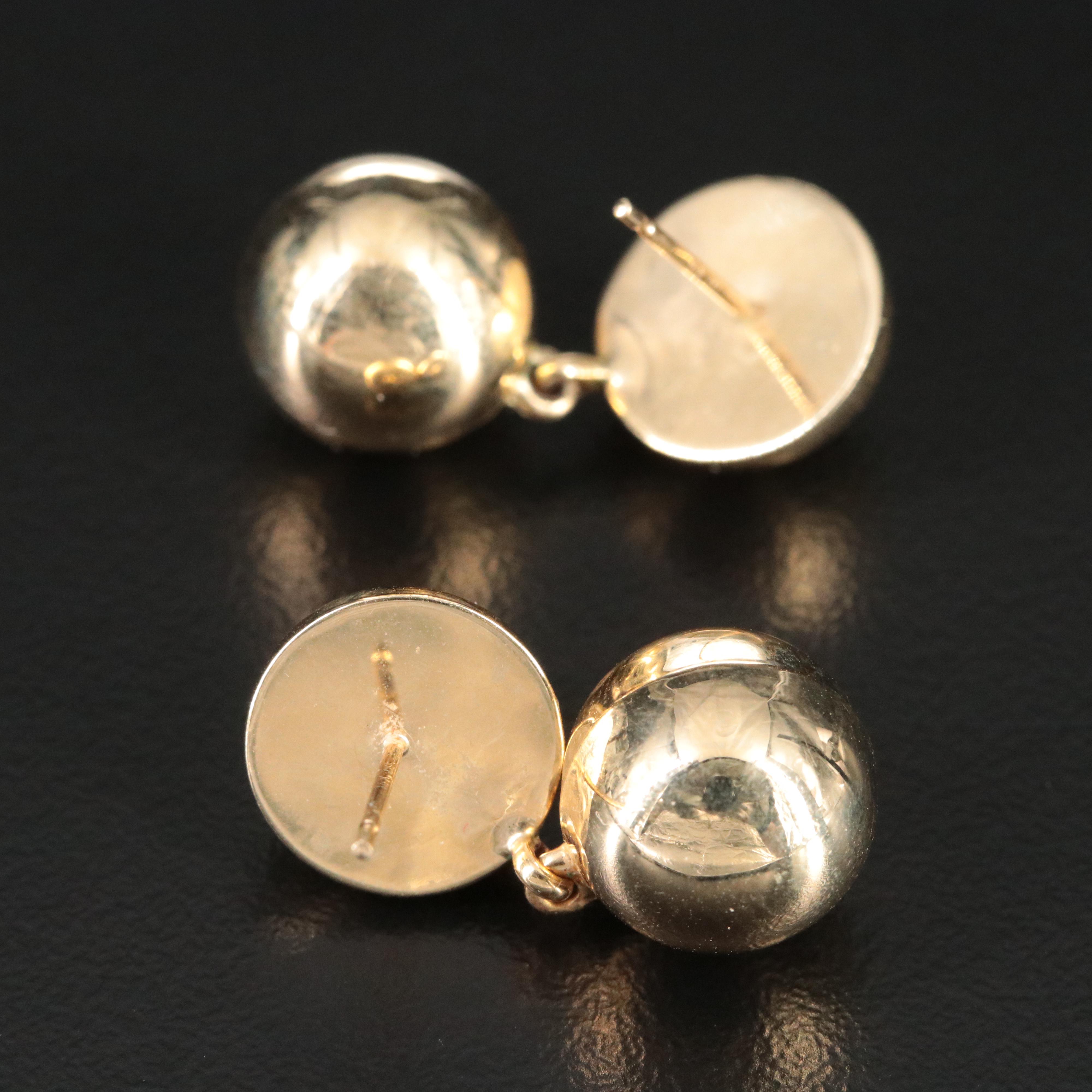 14k Orb Drop Earrings
