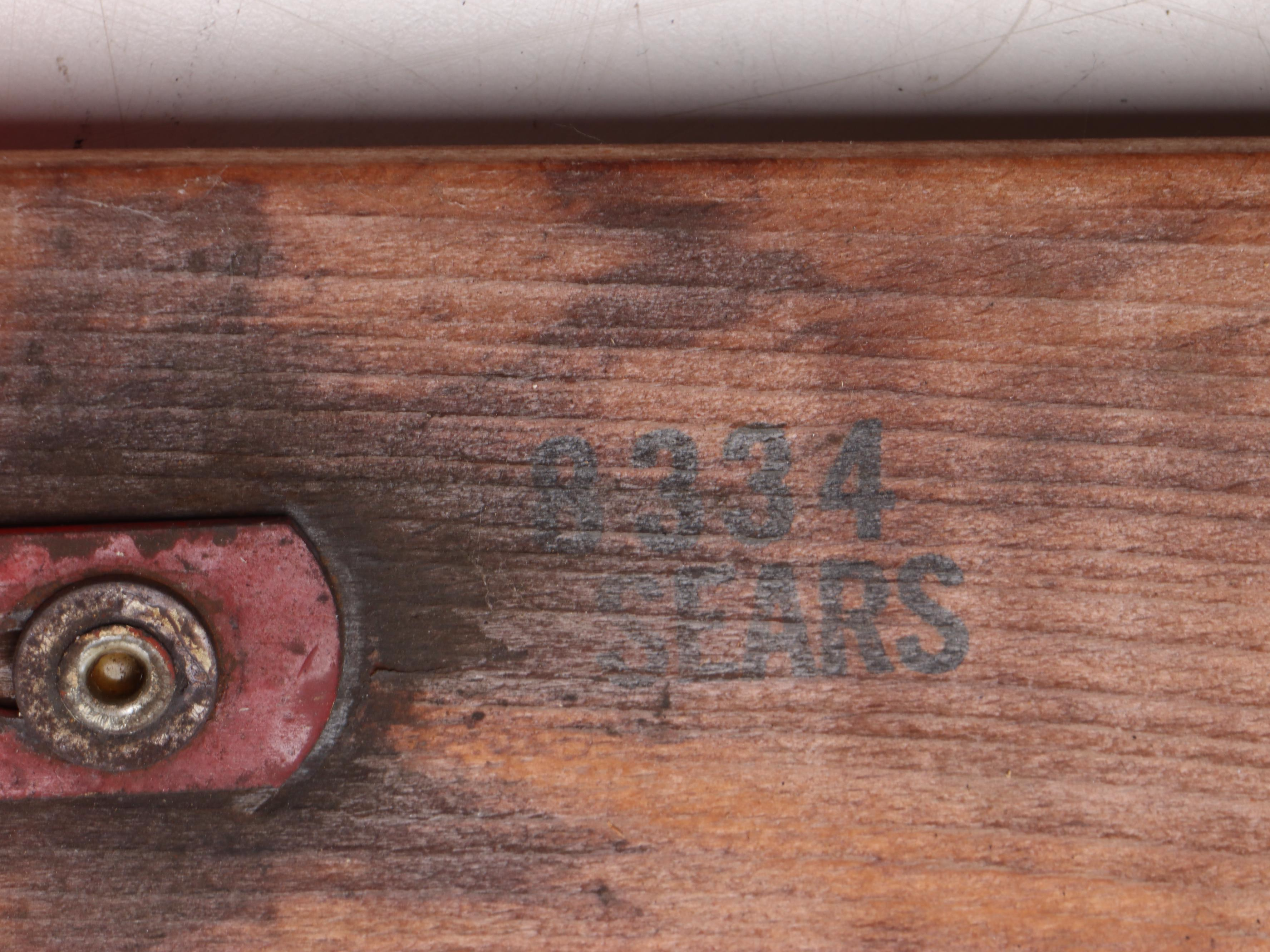 Vintage Wooden Runner Sled with Burlap Holiday Ribbon