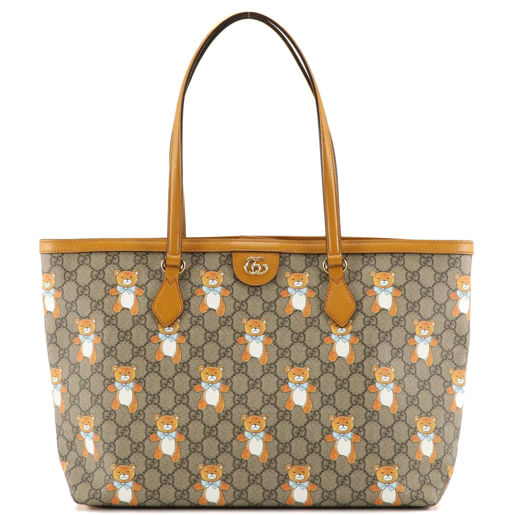 Gucci Limited Edition Exo Kai Teddy Bear Printed GG Supreme Canvas Tote Bag