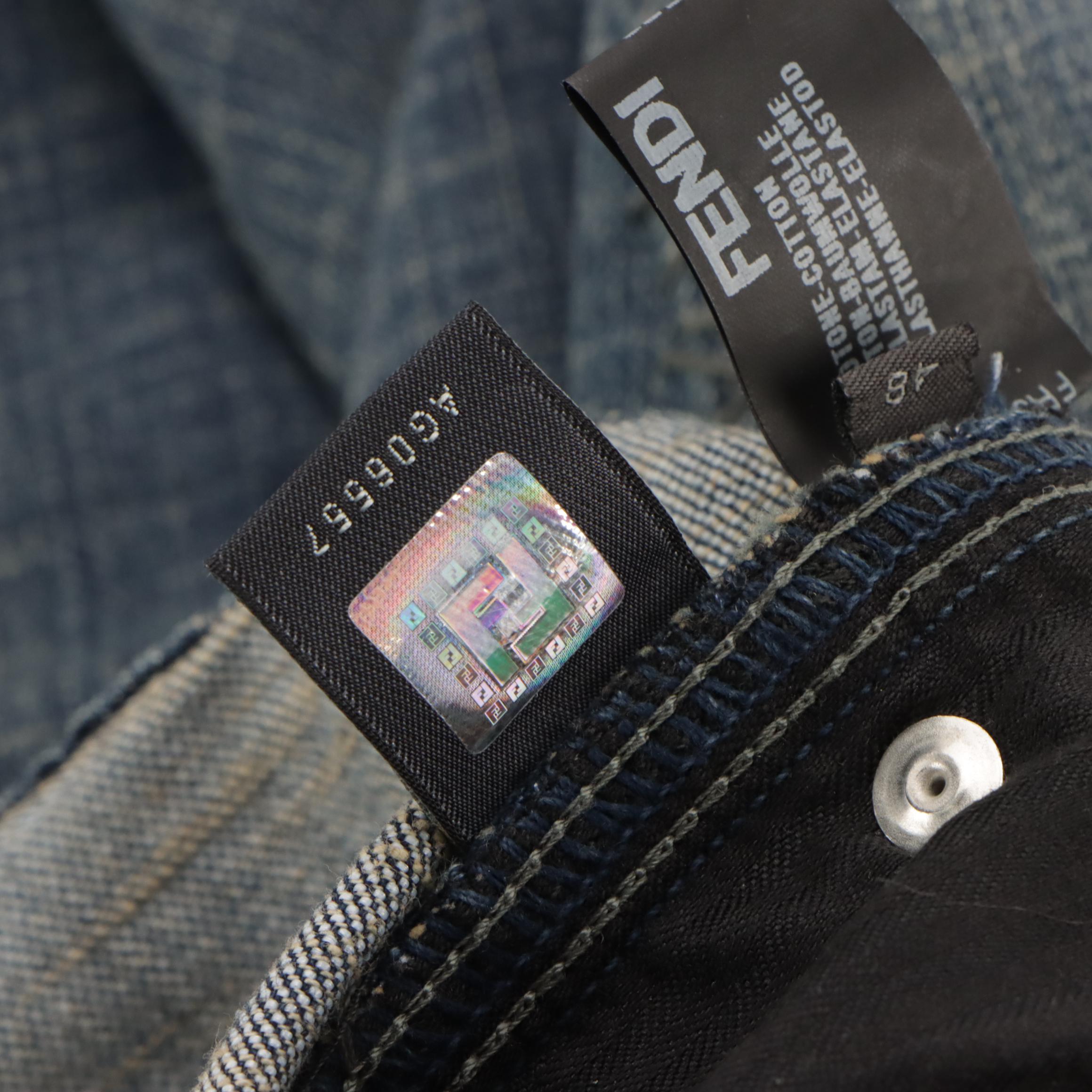 Fendi Whipstitch Trimmed Denim Skinny Jeans, With Tags