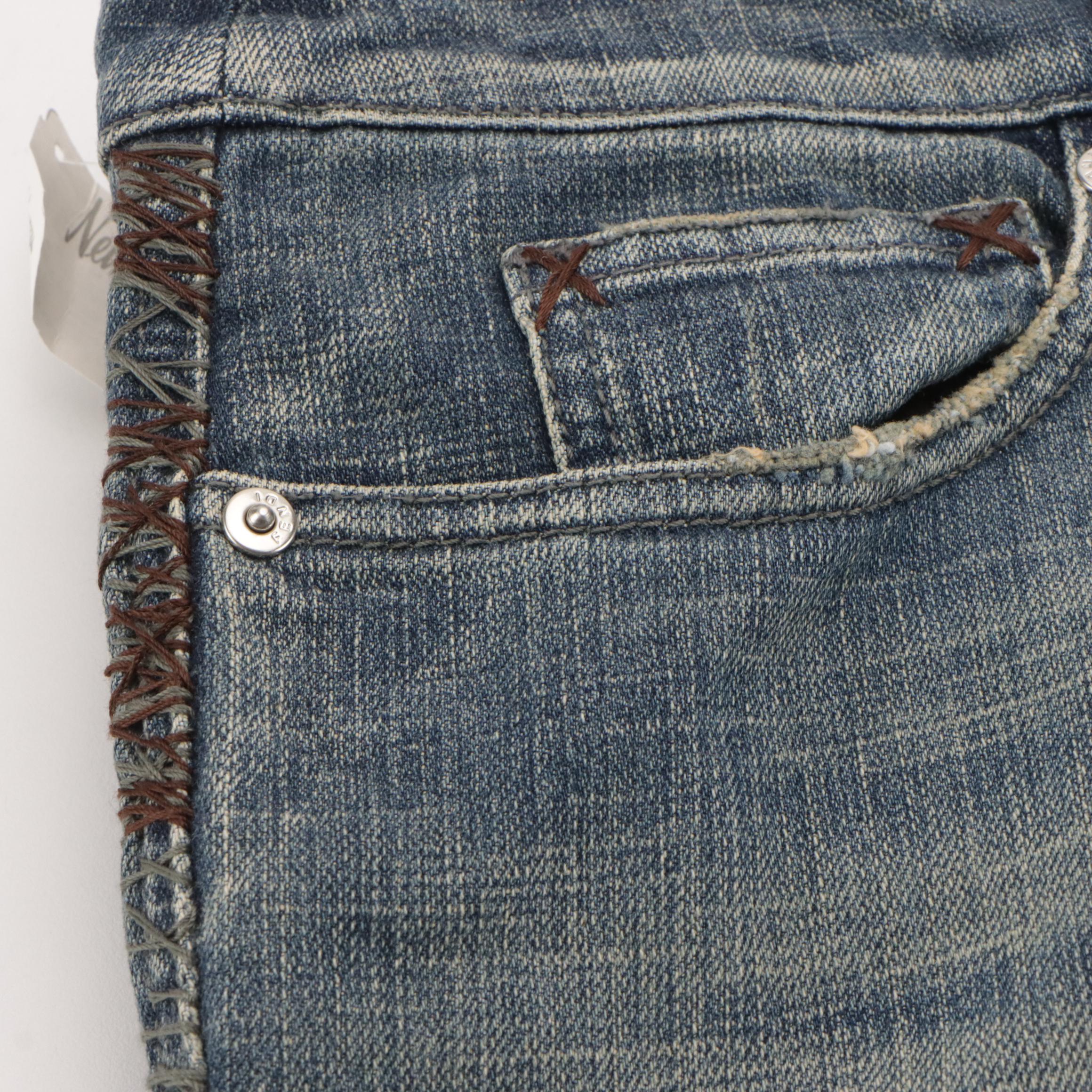 Fendi Whipstitch Trimmed Denim Skinny Jeans, With Tags
