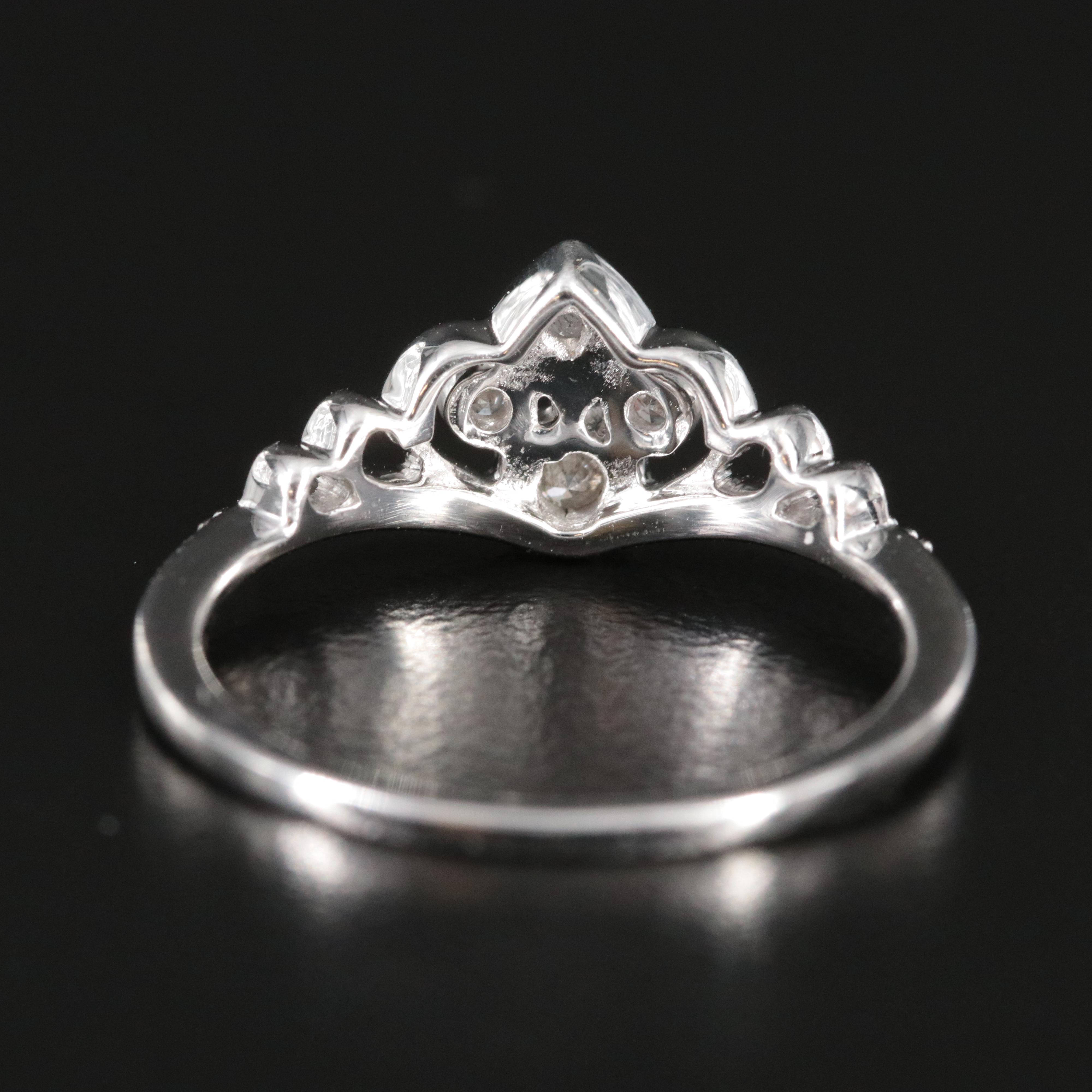 Sterling Diamond Crown Ring
