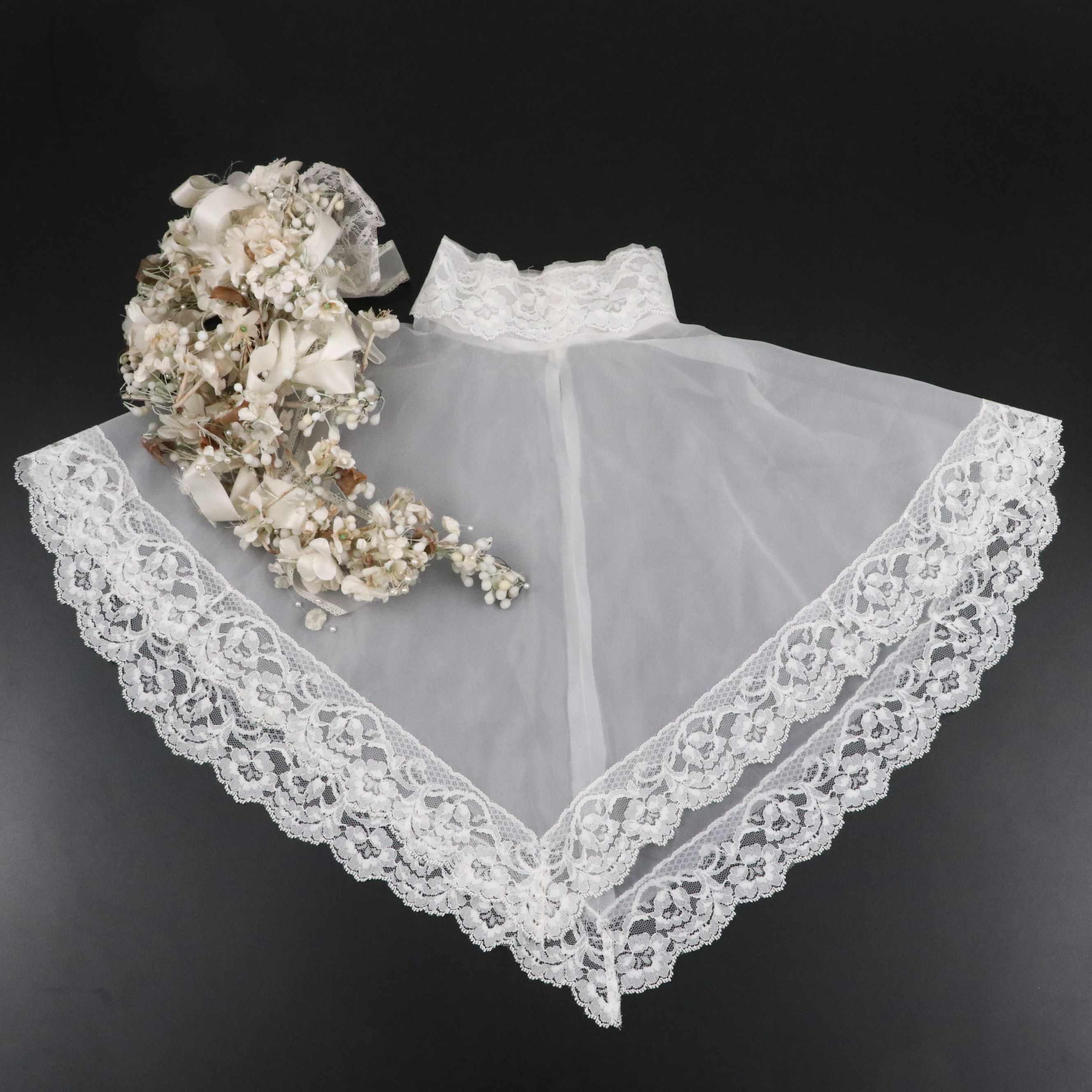 Blusher Wedding Veil and Bridal Theme Floral Swag