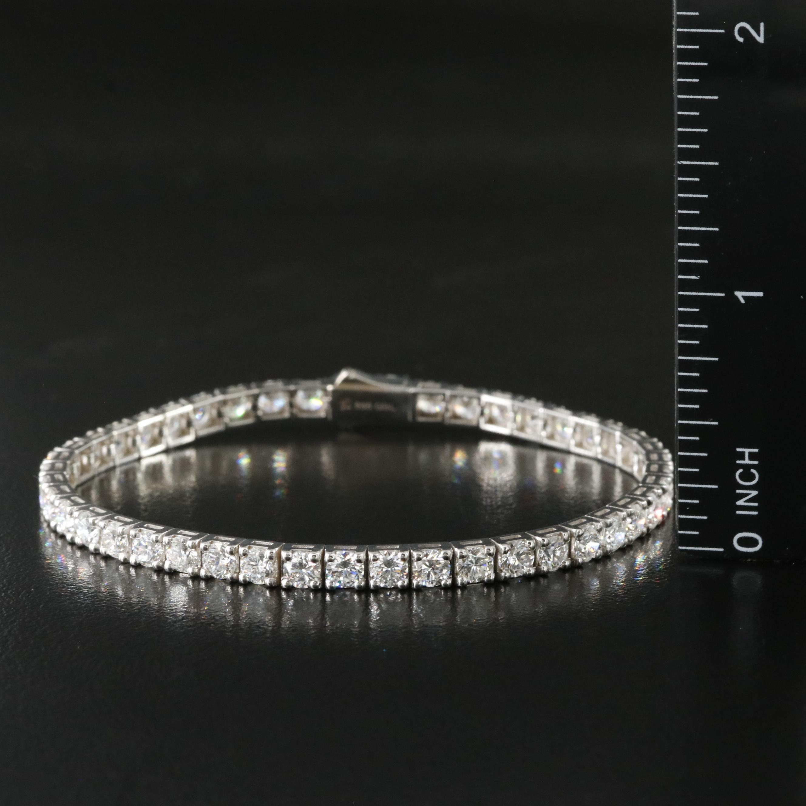 14K 8.02 CTW Lab Grown Diamond Line Bracelet with IGI Report