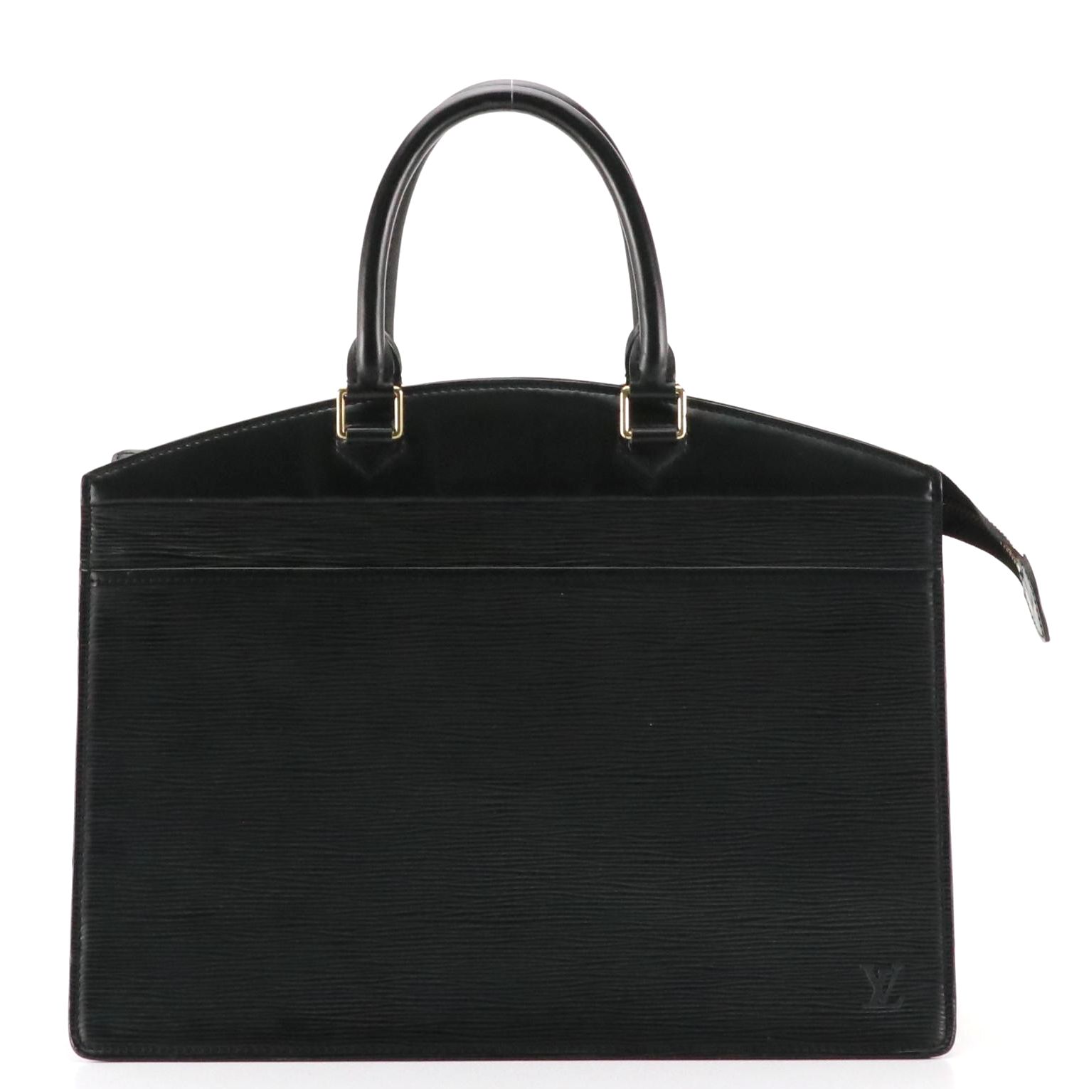 Louis Vuitton Riviera Handbag in Black Epi and Smooth Leather