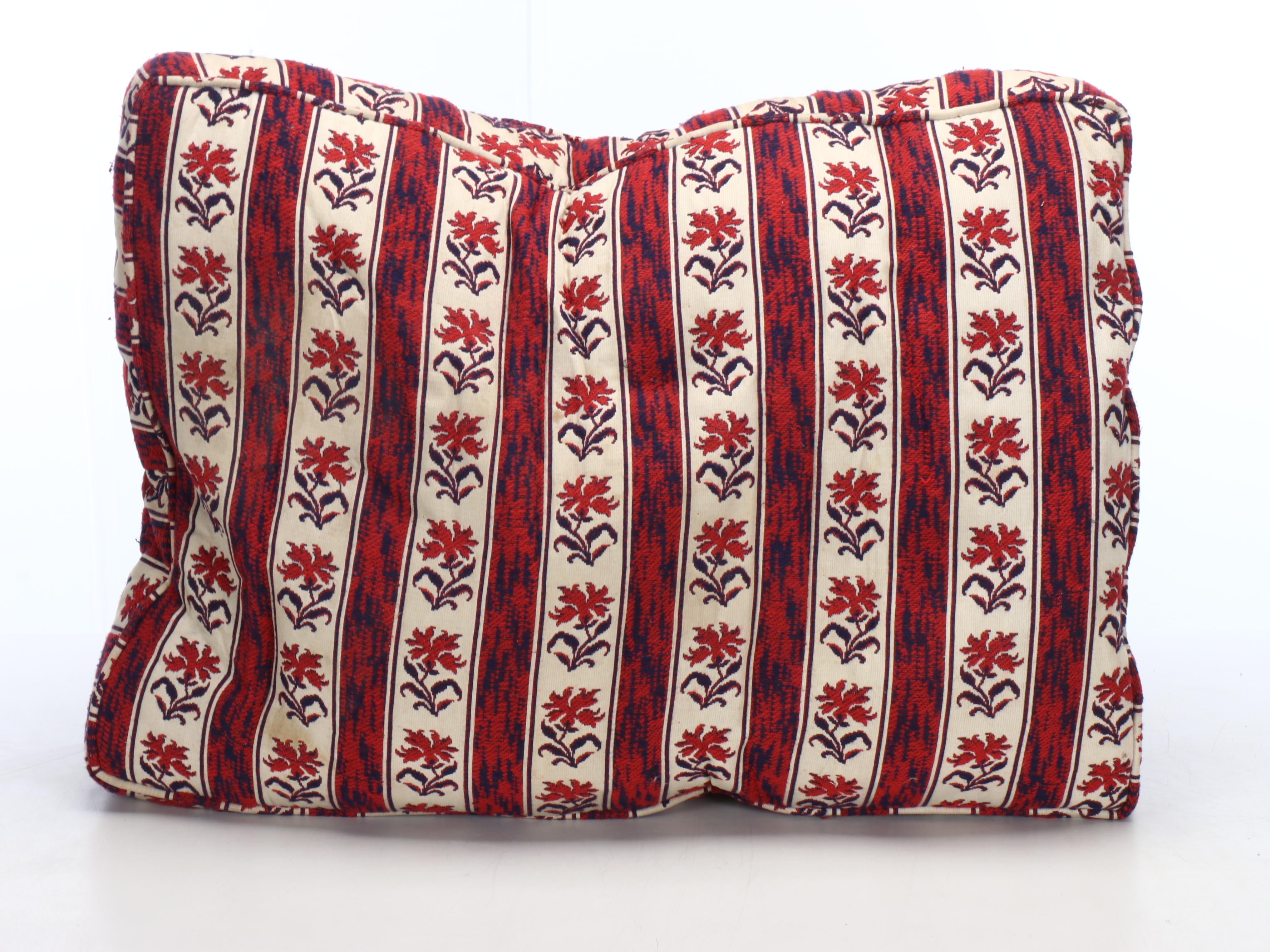 Red and Blue Floral Wool Pillows and Cushion