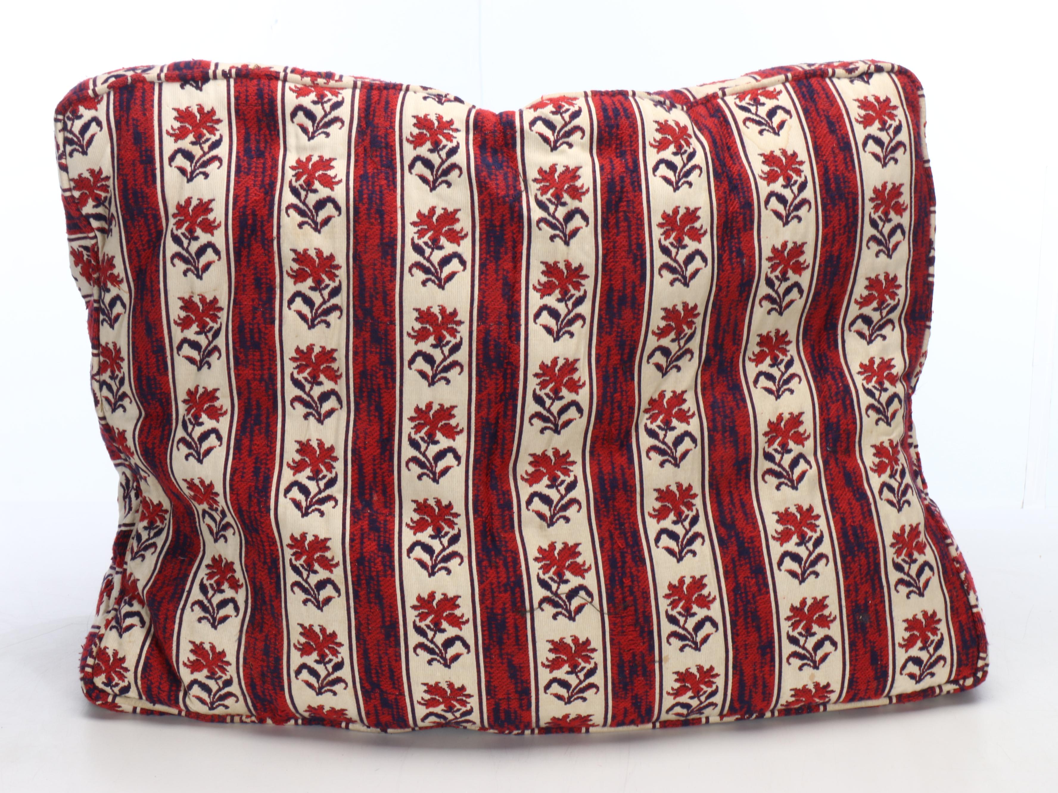 Red and Blue Floral Wool Pillows and Cushion