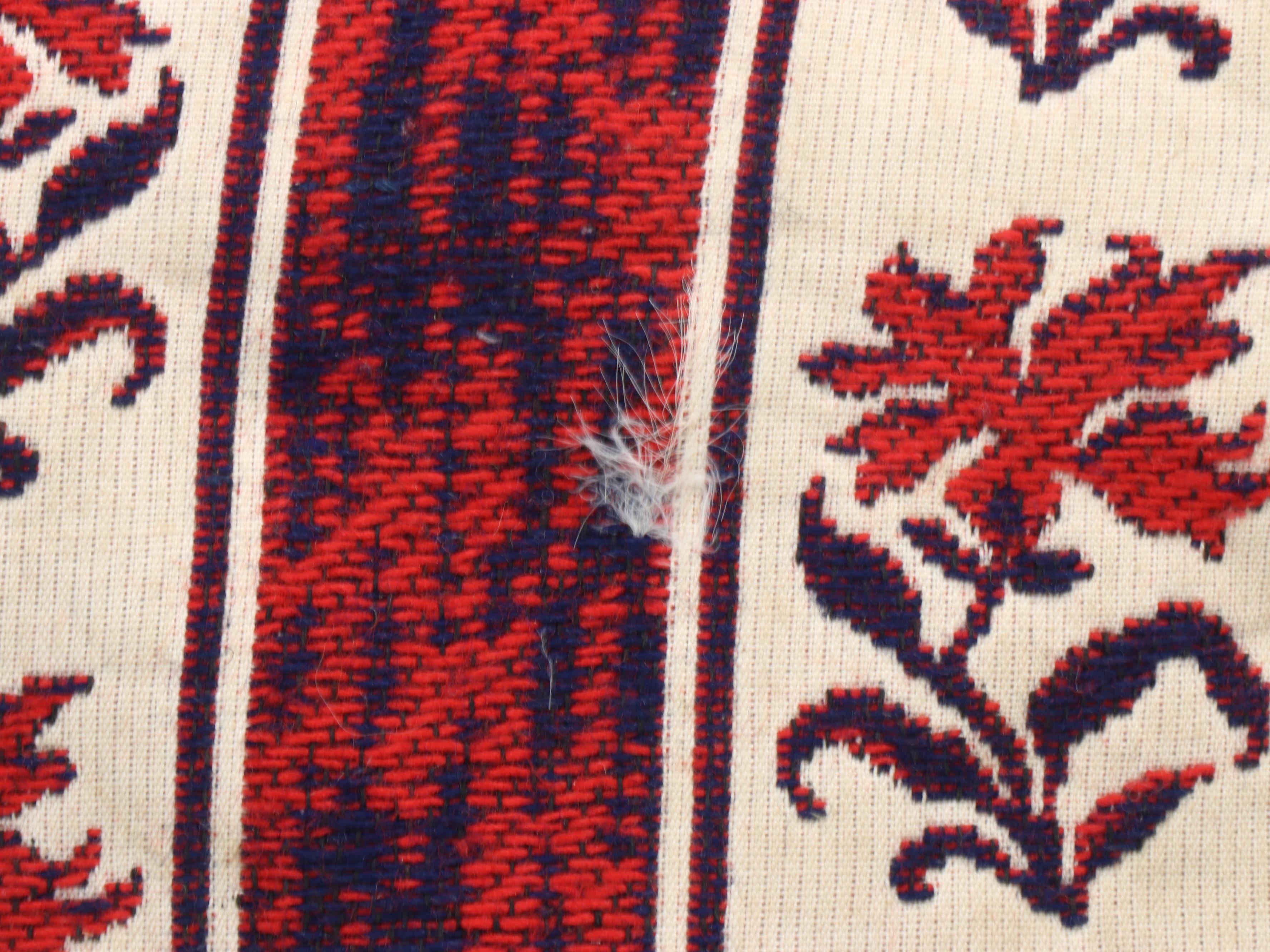 Red and Blue Floral Wool Pillows and Cushion