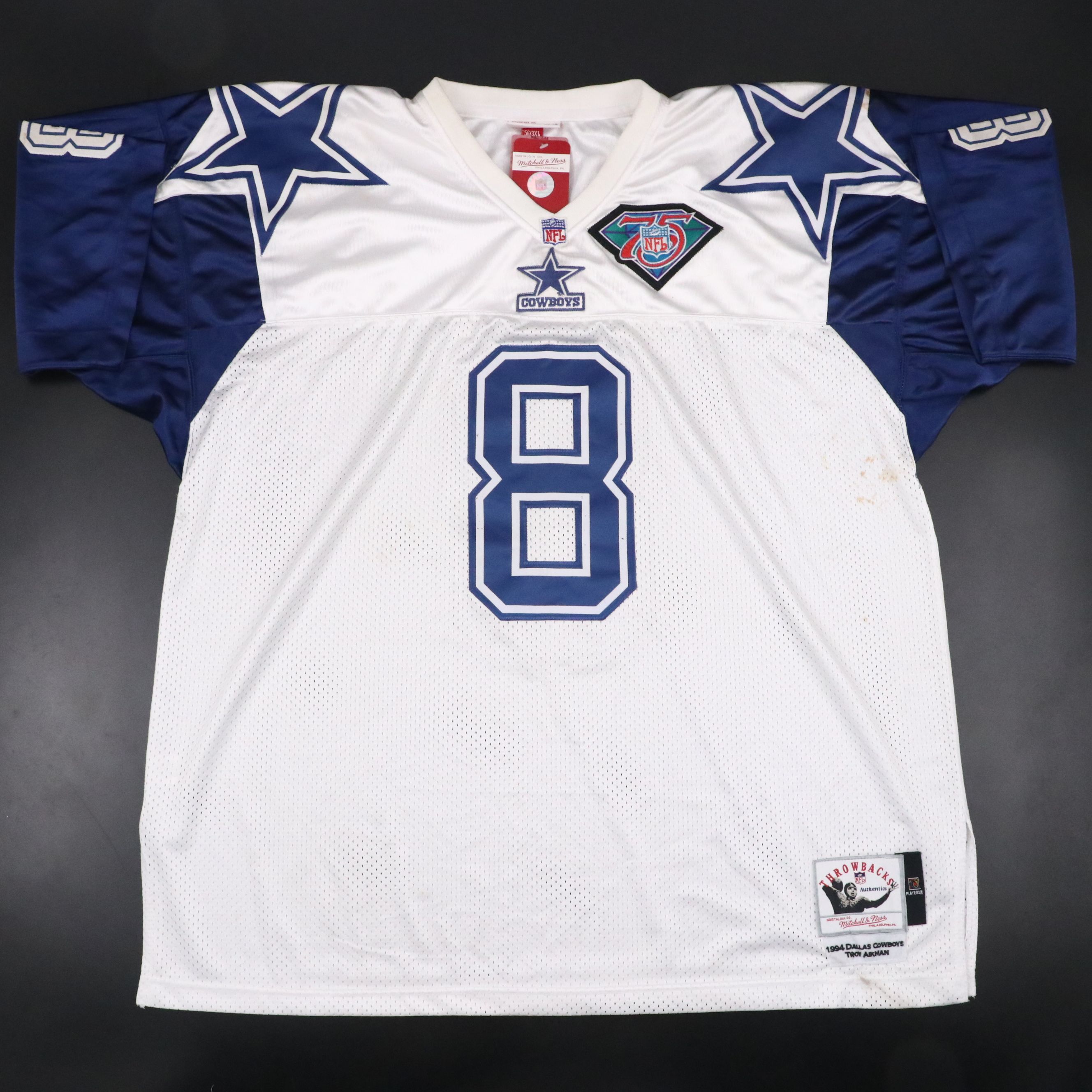 Troy Aikman Signed Dallas Cowboys Mitchell & Ness Football Jersey