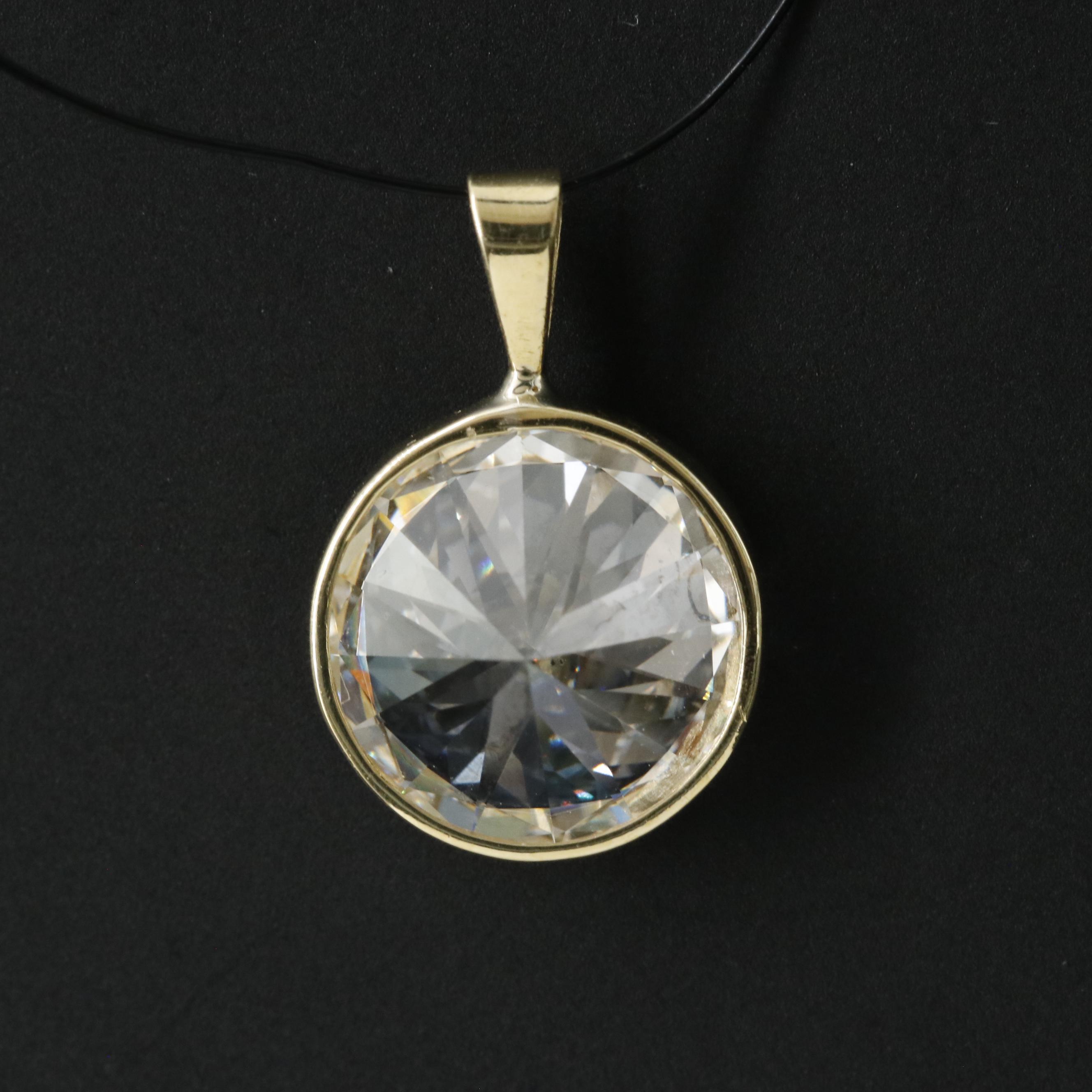 18K 3.03 CT Lab Grown Diamond Pendant with an IGI Report