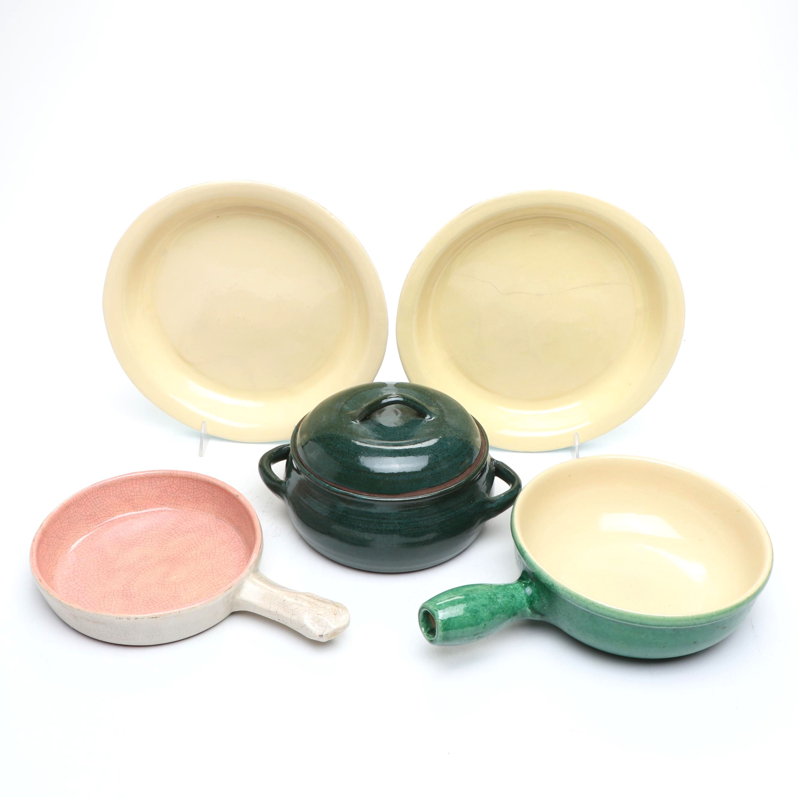 McCoy Pottery with Other Ceramic Plates and Cookware