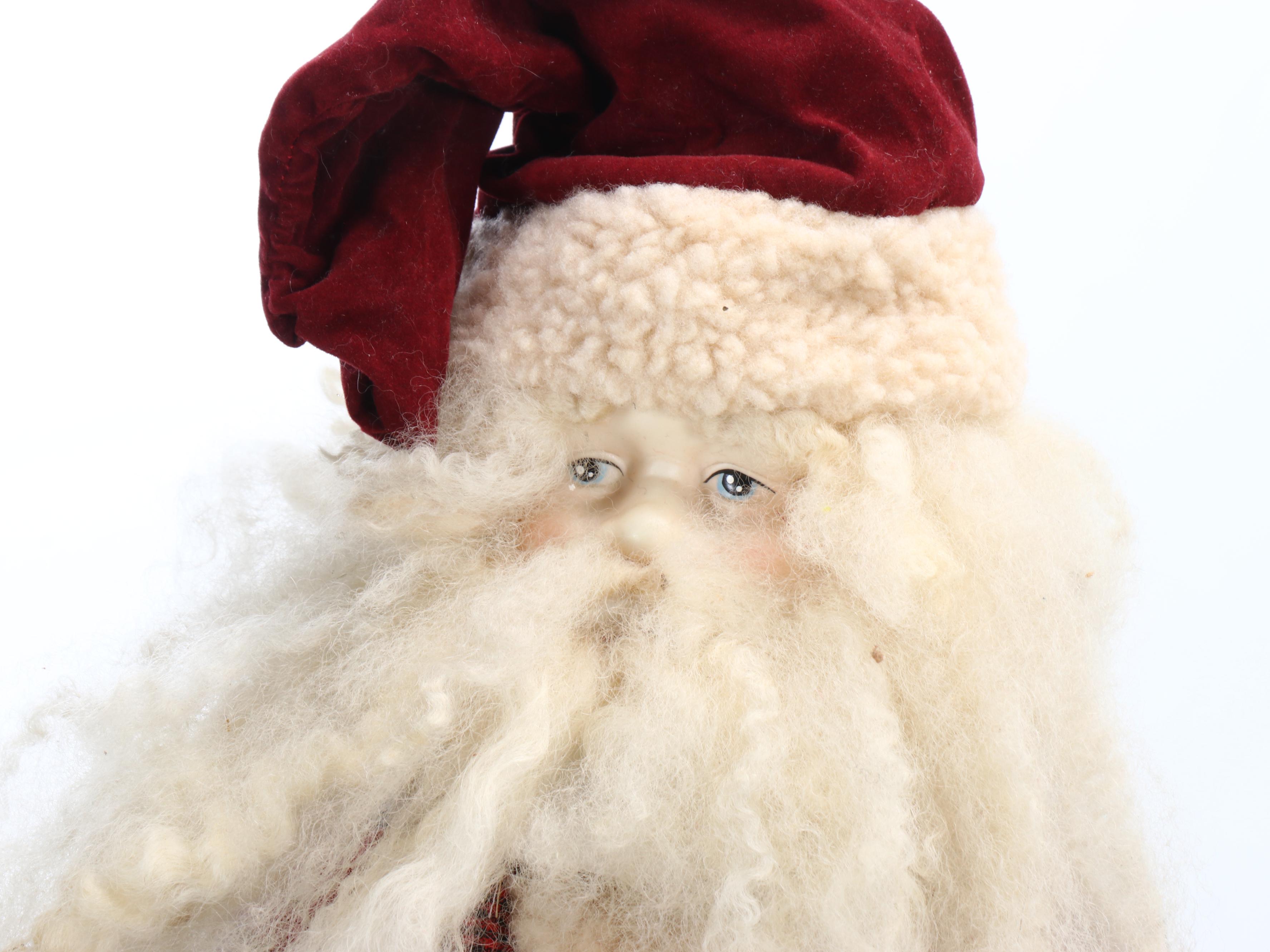 Vintage Collection of Santa Claus Figurines and Other Christmas Décor
