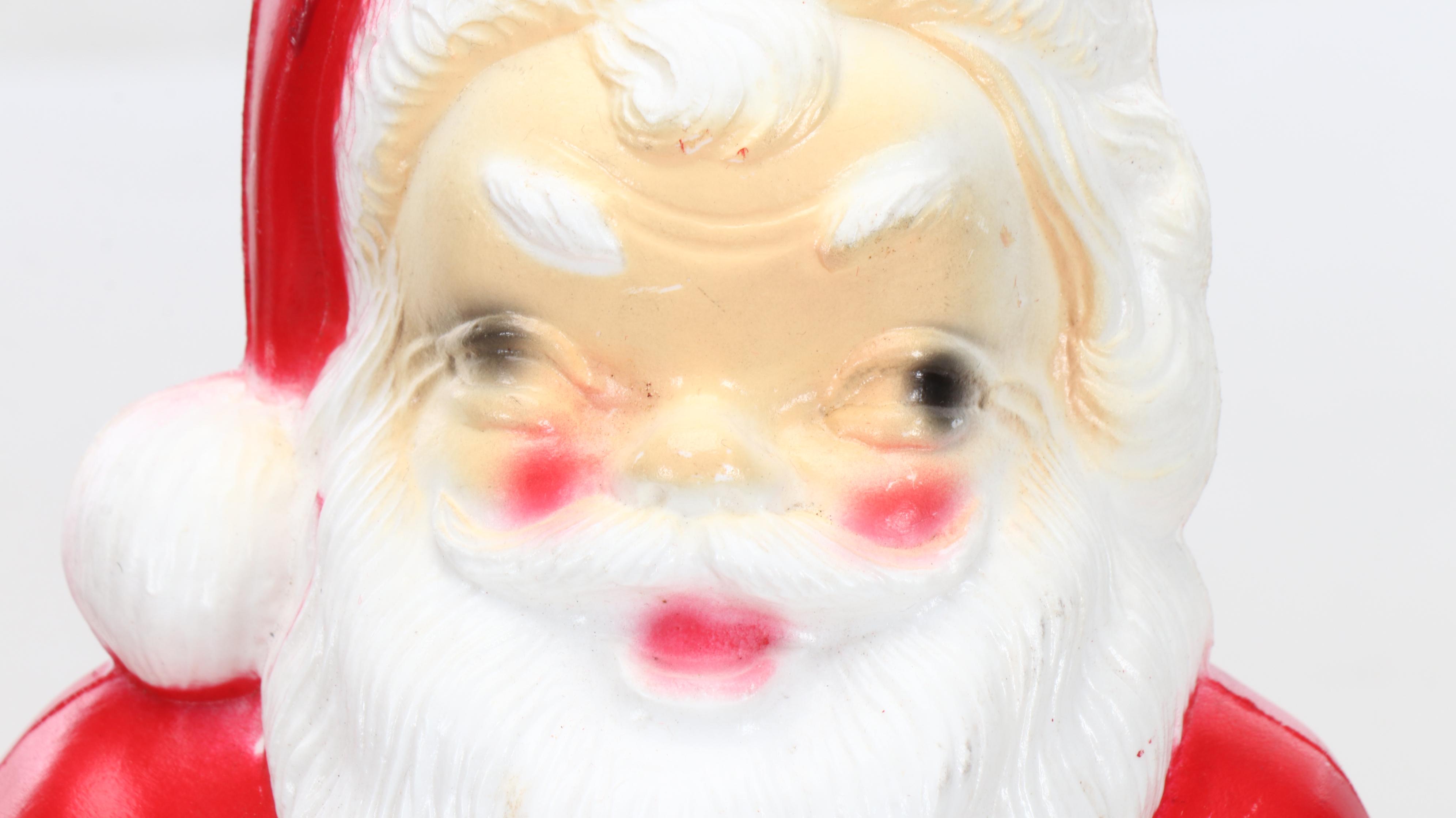 Vintage Collection of Santa Claus Figurines and Other Christmas Décor