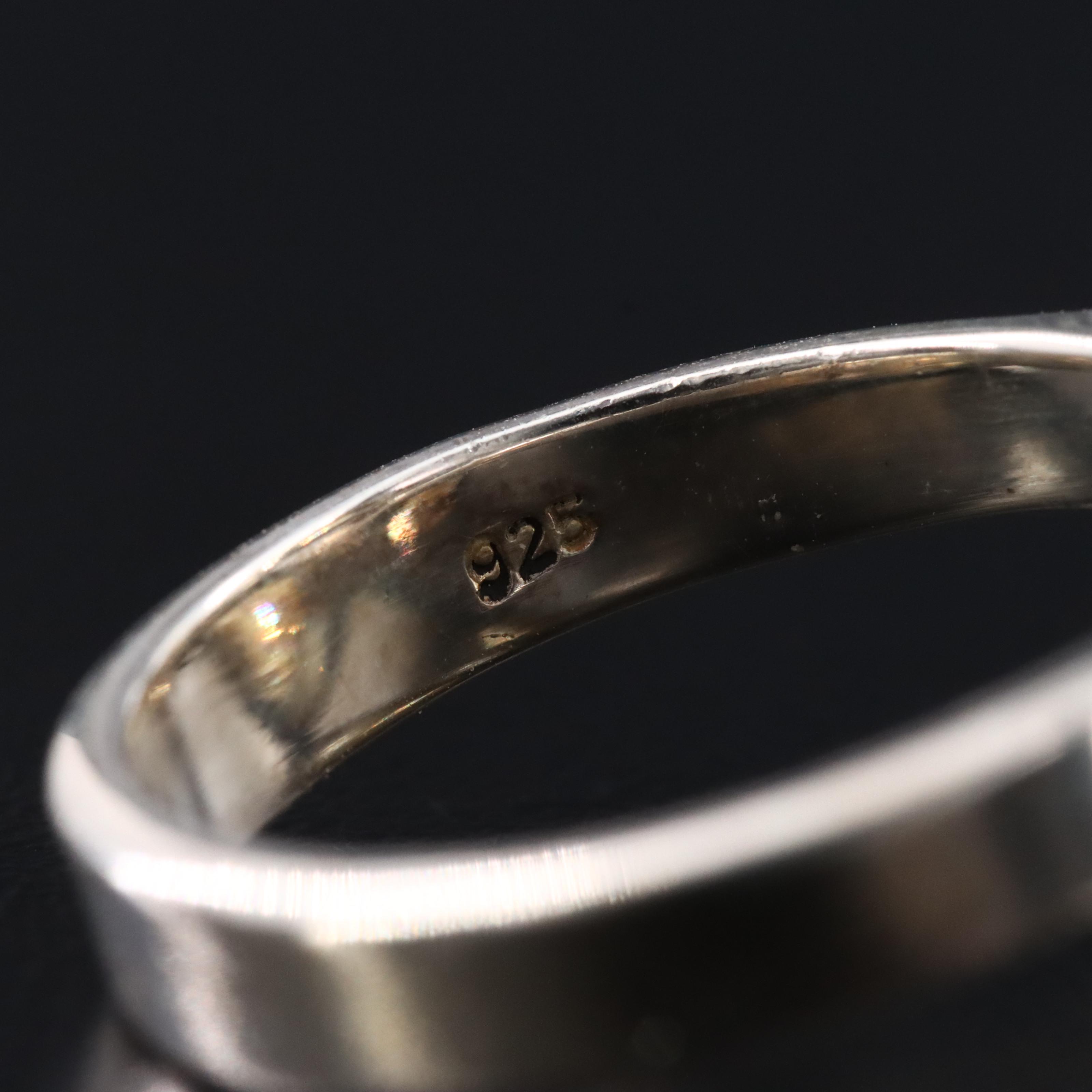 Sterling Citrine Three-Stone Ring