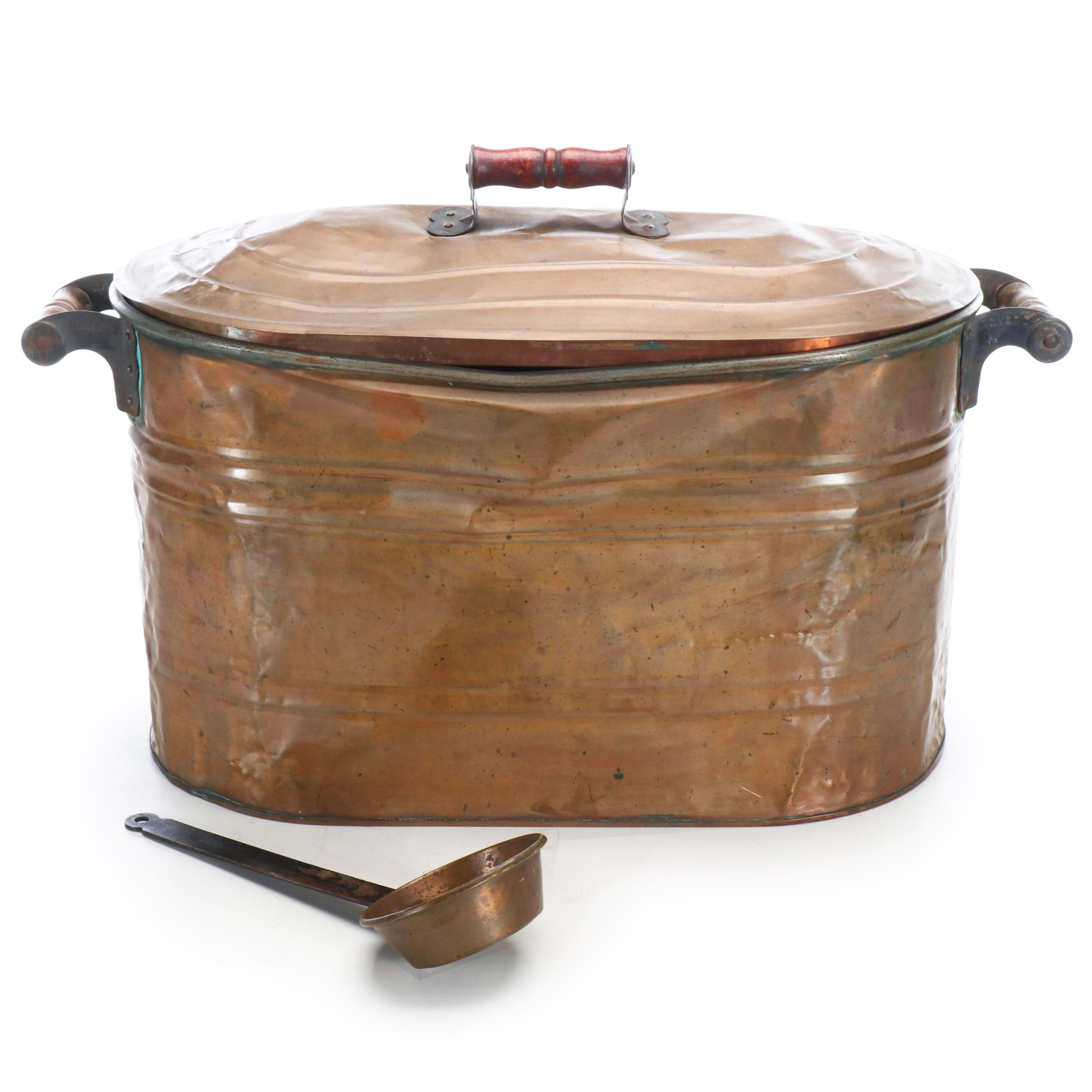 Copper Boiler Tub with Lid, 20th Century