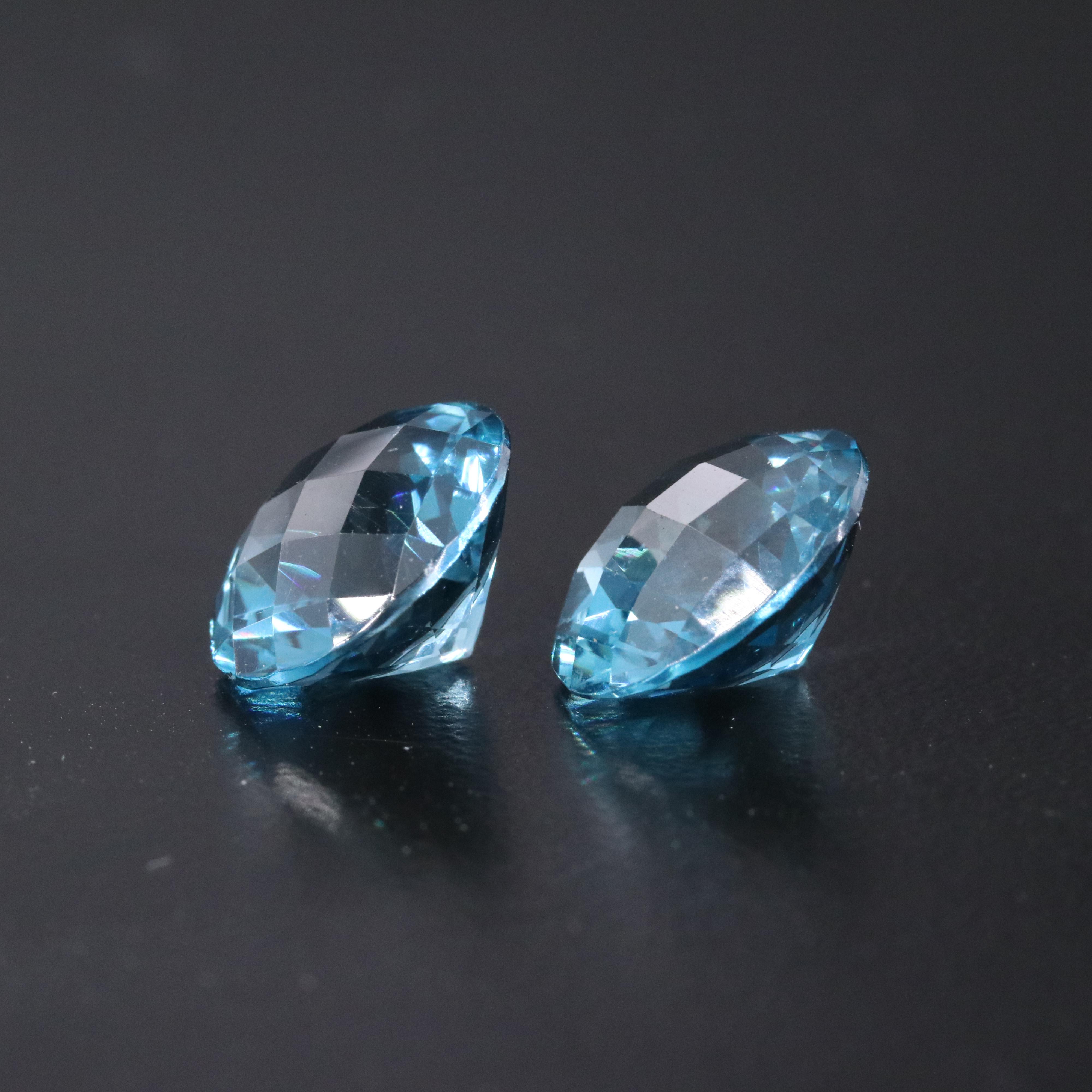 Loose 14.79 CTW Matched Pair London Blue Topaz