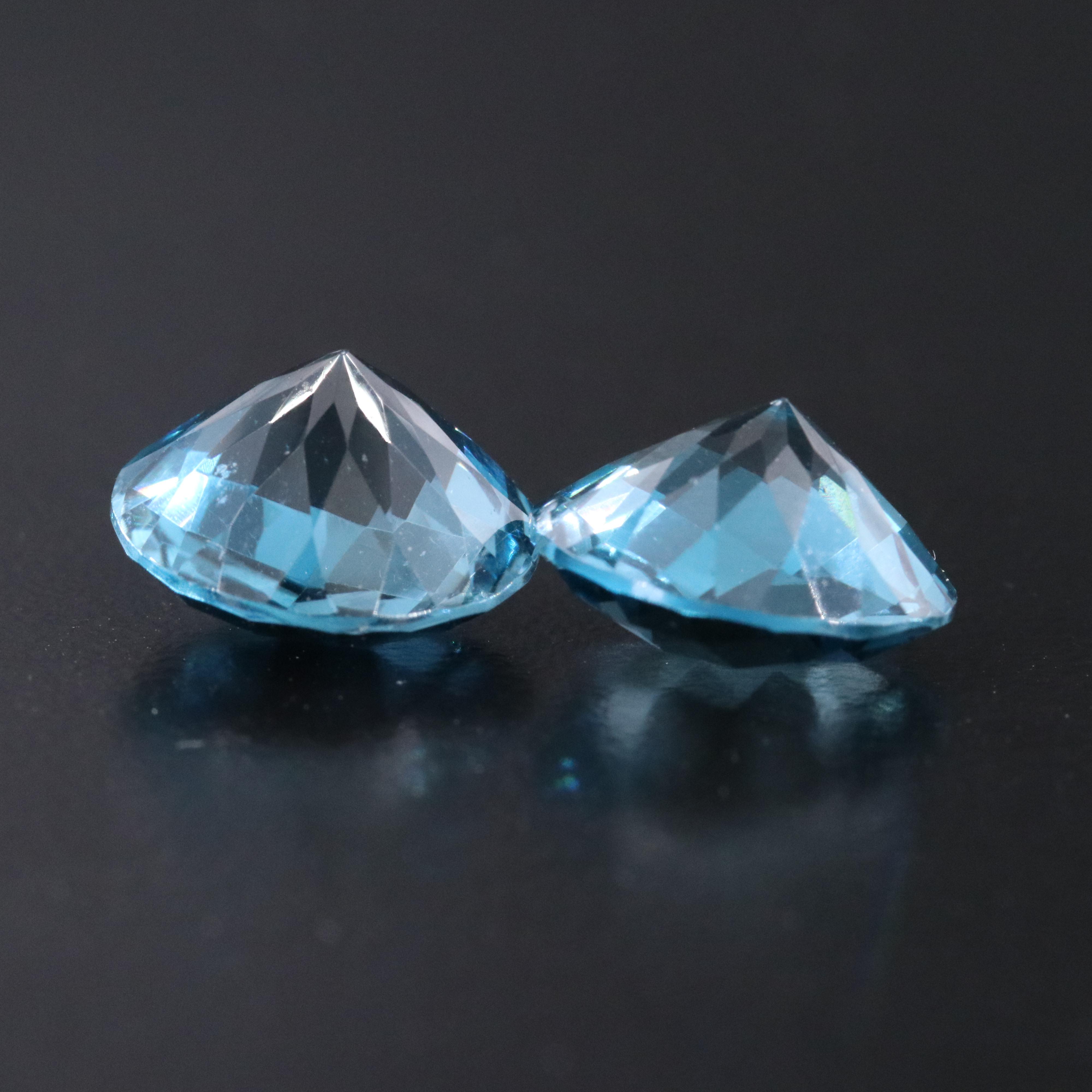 Loose 14.79 CTW Matched Pair London Blue Topaz