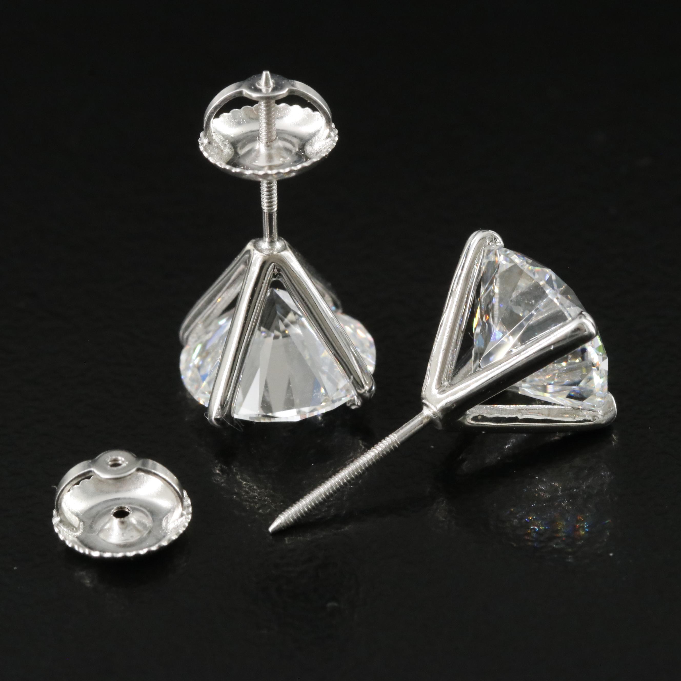 14K 6.20 CTW Lab Grown Diamond Stud Earrings with IGI Reports