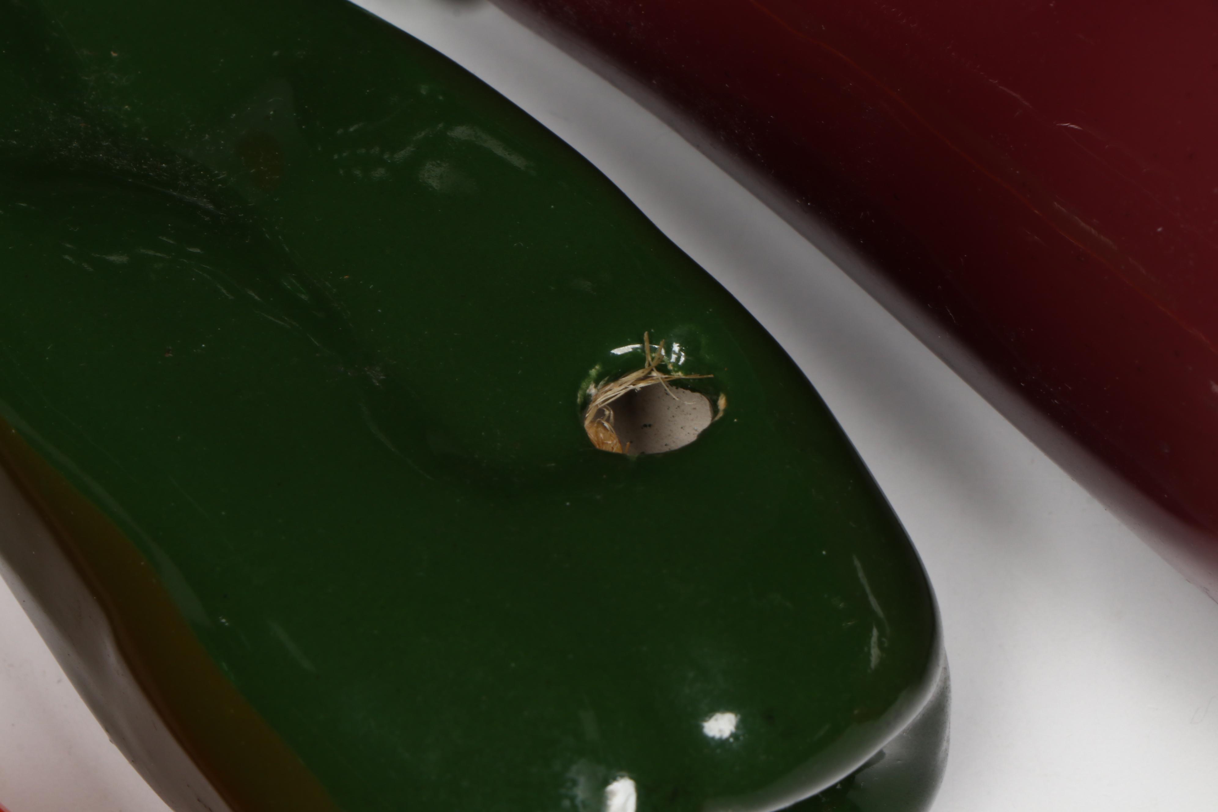 Handblown Glass Fruits and Vegetables with Slotted Metal Footed Bowl