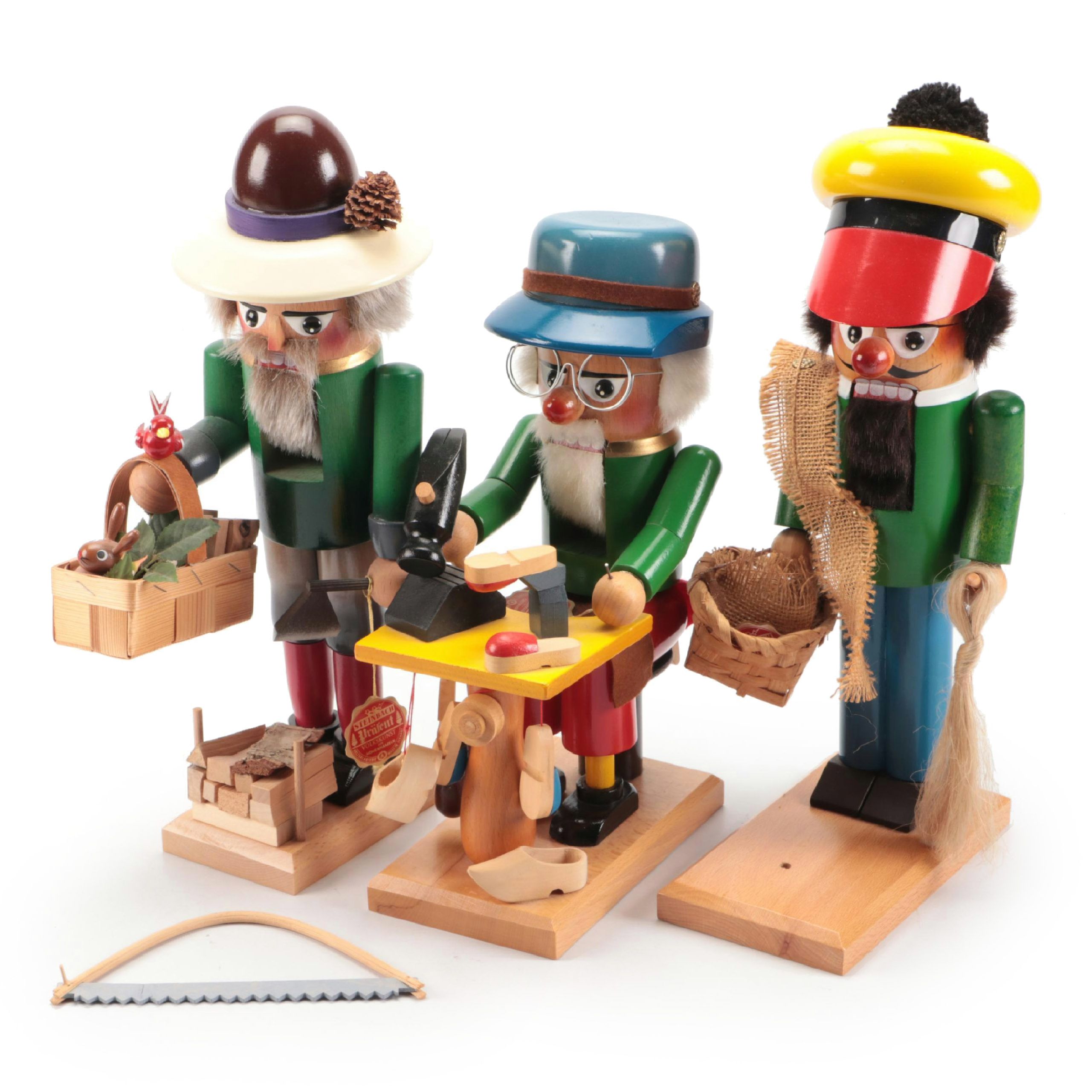 Steinbach Linen Weaver, Woodcutter and Cobbler Wooden Nutcrackers